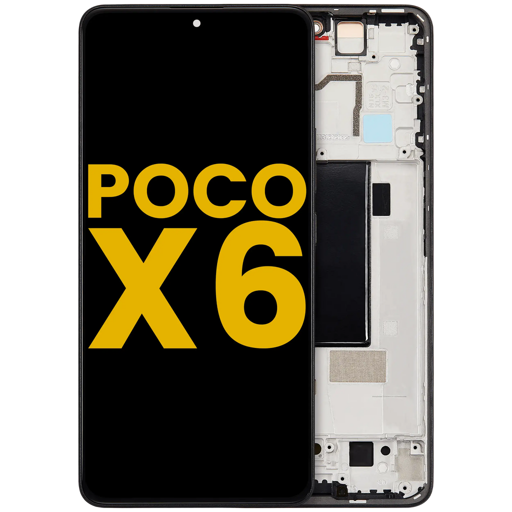 OLED-Display mit Rahmen für Xiaomi Poco X6 (Refurbished) (Schwarz)