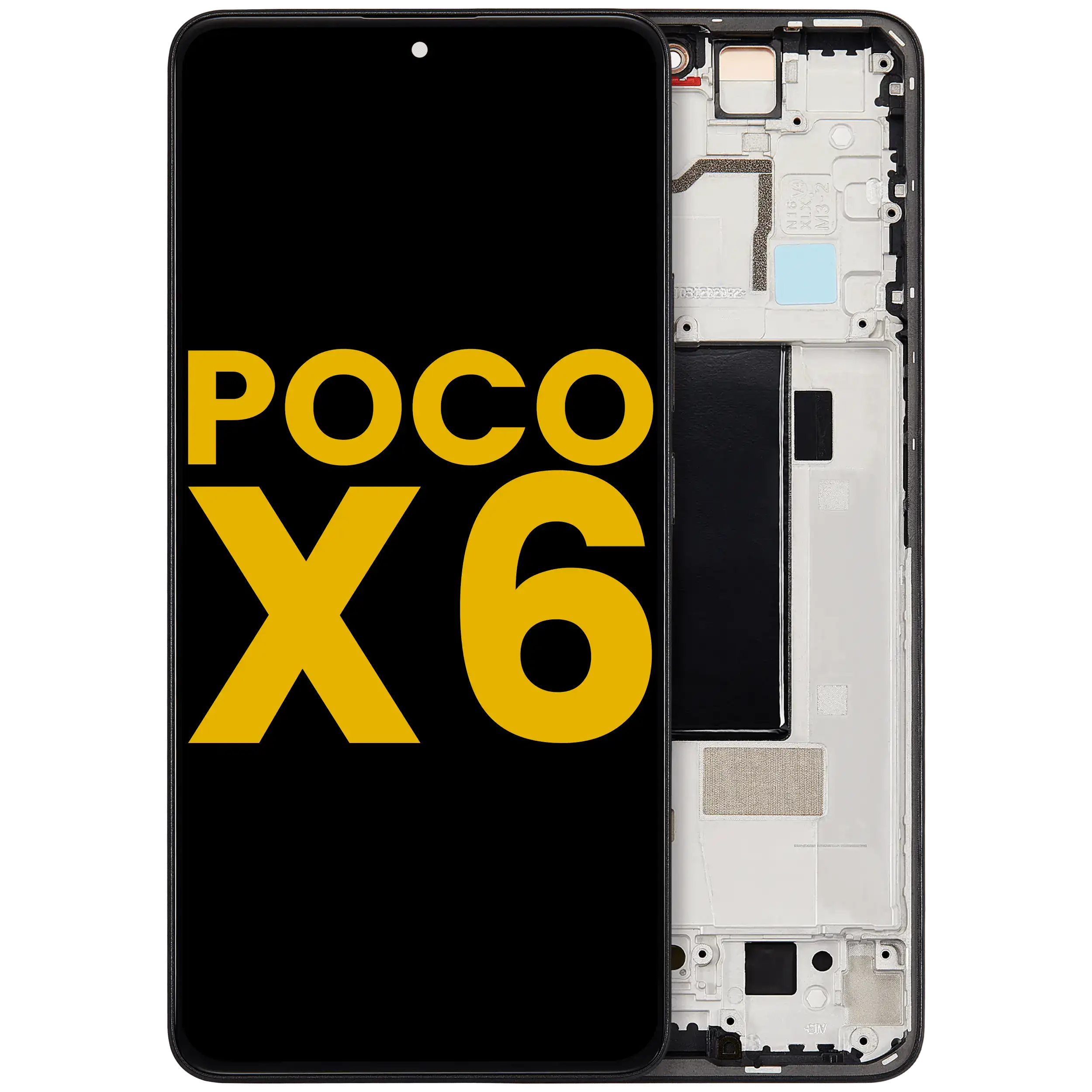 OLED-Display mit Rahmen für Xiaomi Poco X6 (Refurbished) (Schwarz)