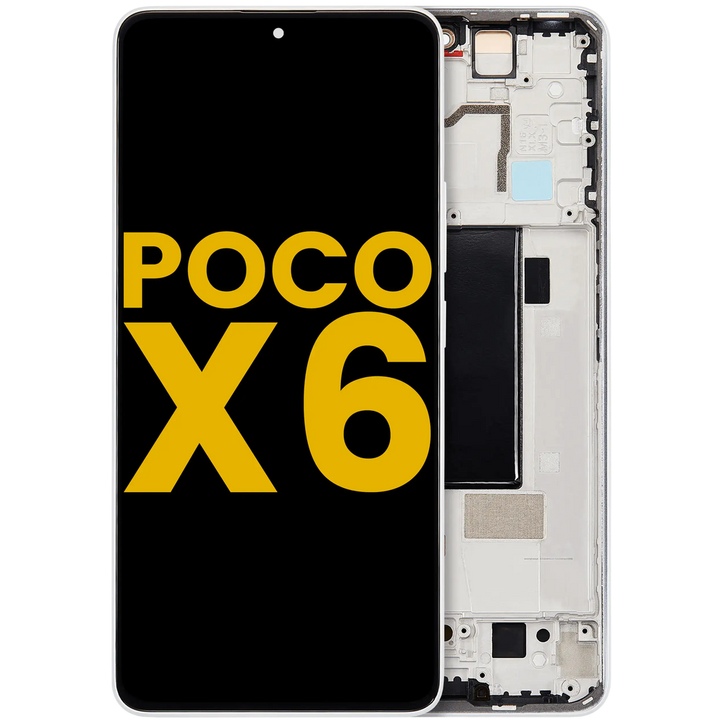 OLED Display with Frame for Xiaomi Poco X6 (Refurbished) (White)