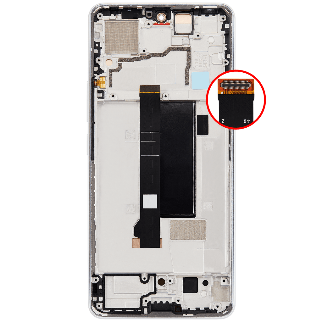 OLED Display with Frame for Xiaomi Poco X6 (Refurbished) (White)