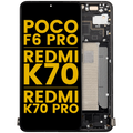 OLED Display with Frame for Xiaomi Poco F6 Pro / Redmi K70 / K70 Pro (Refurbished, Black)