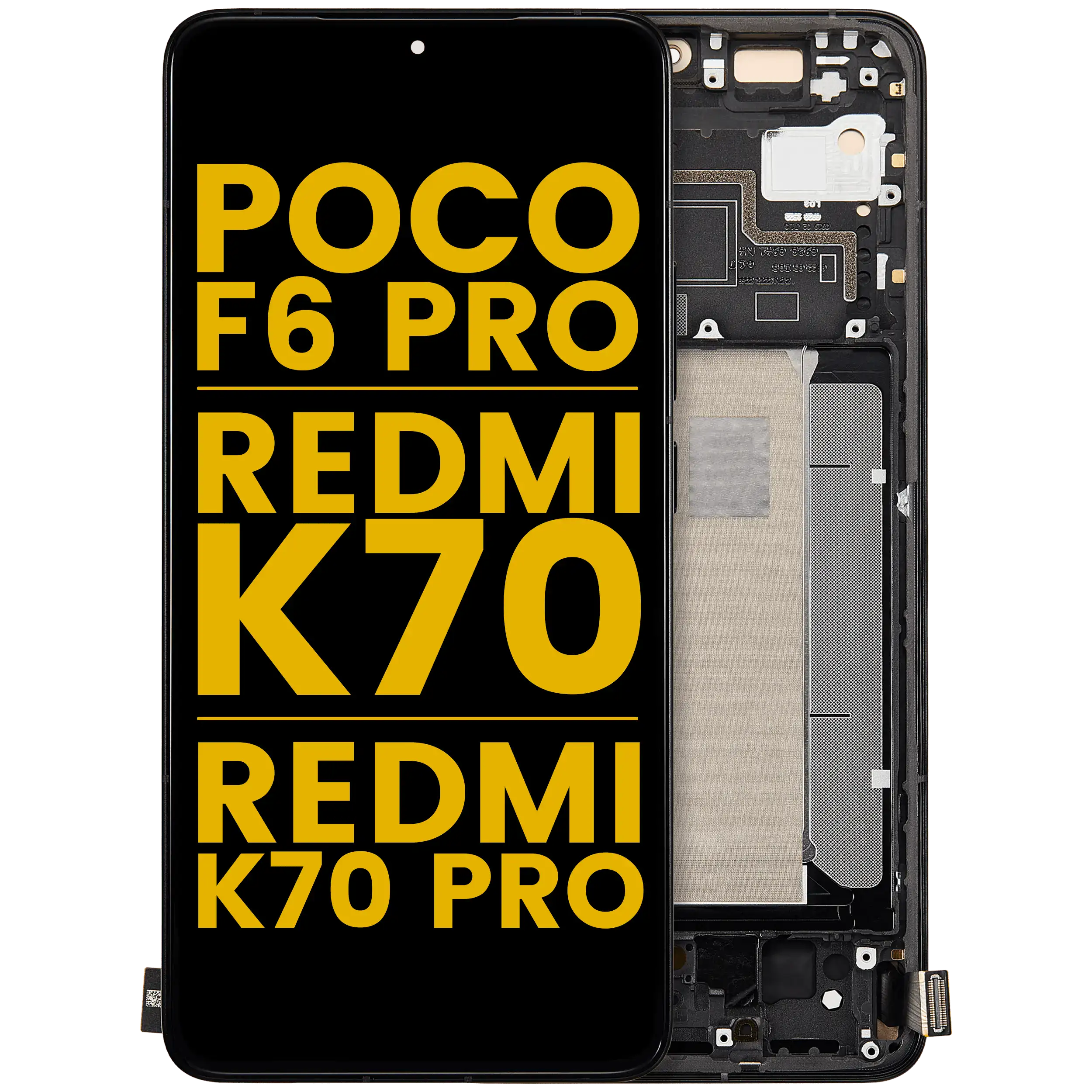 OLED Display with Frame for Xiaomi Poco F6 Pro / Redmi K70 / K70 Pro (Refurbished, Black)