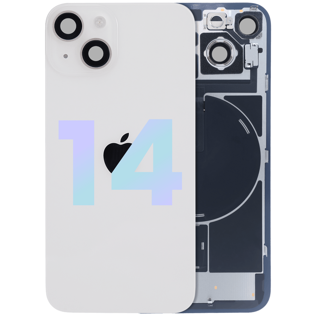 Backcover mit MagSafe Magnet & NFC & Blitz-Flexkabel für iPhone 14 (Service Pack) (Starlight)