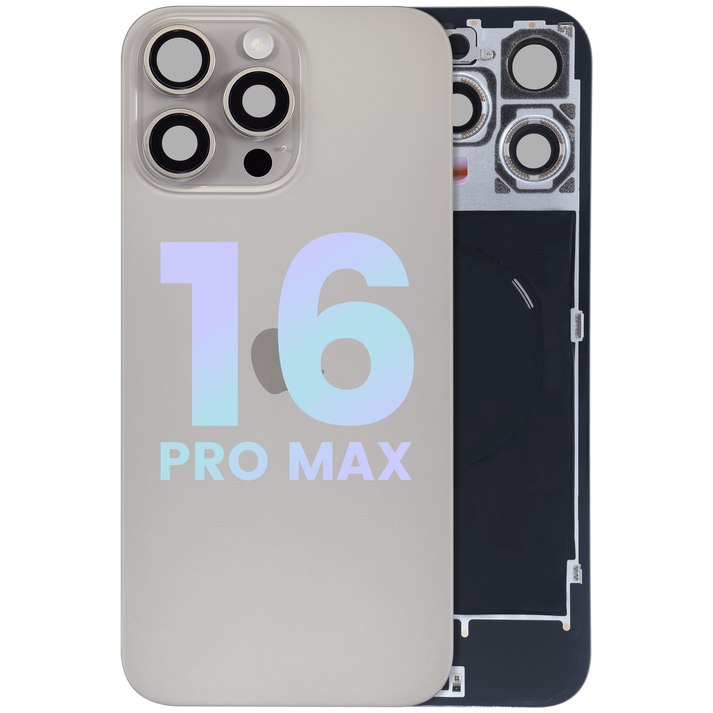 Back Cover with MagSafe Magnet, NFC and Flash Flex Cable for iPhone 16 Pro Max (Service Pack) (Natural Titanium)