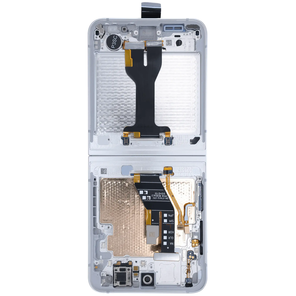 OLED-Display mit Rahmen für Samsung Z Flip 7 FE (Service Pack) Weiß