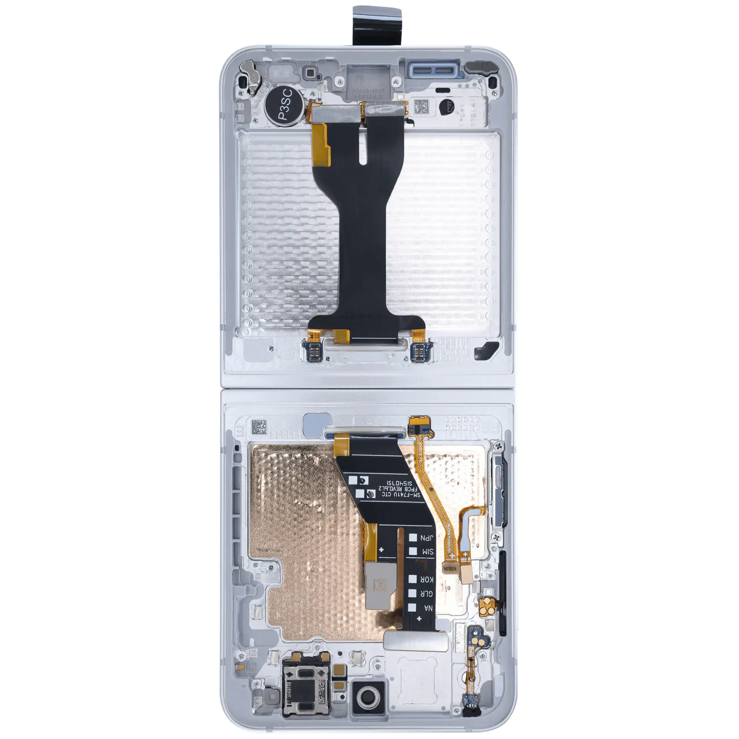 OLED-Display mit Rahmen für Samsung Z Flip 7 FE (Service Pack) Weiß