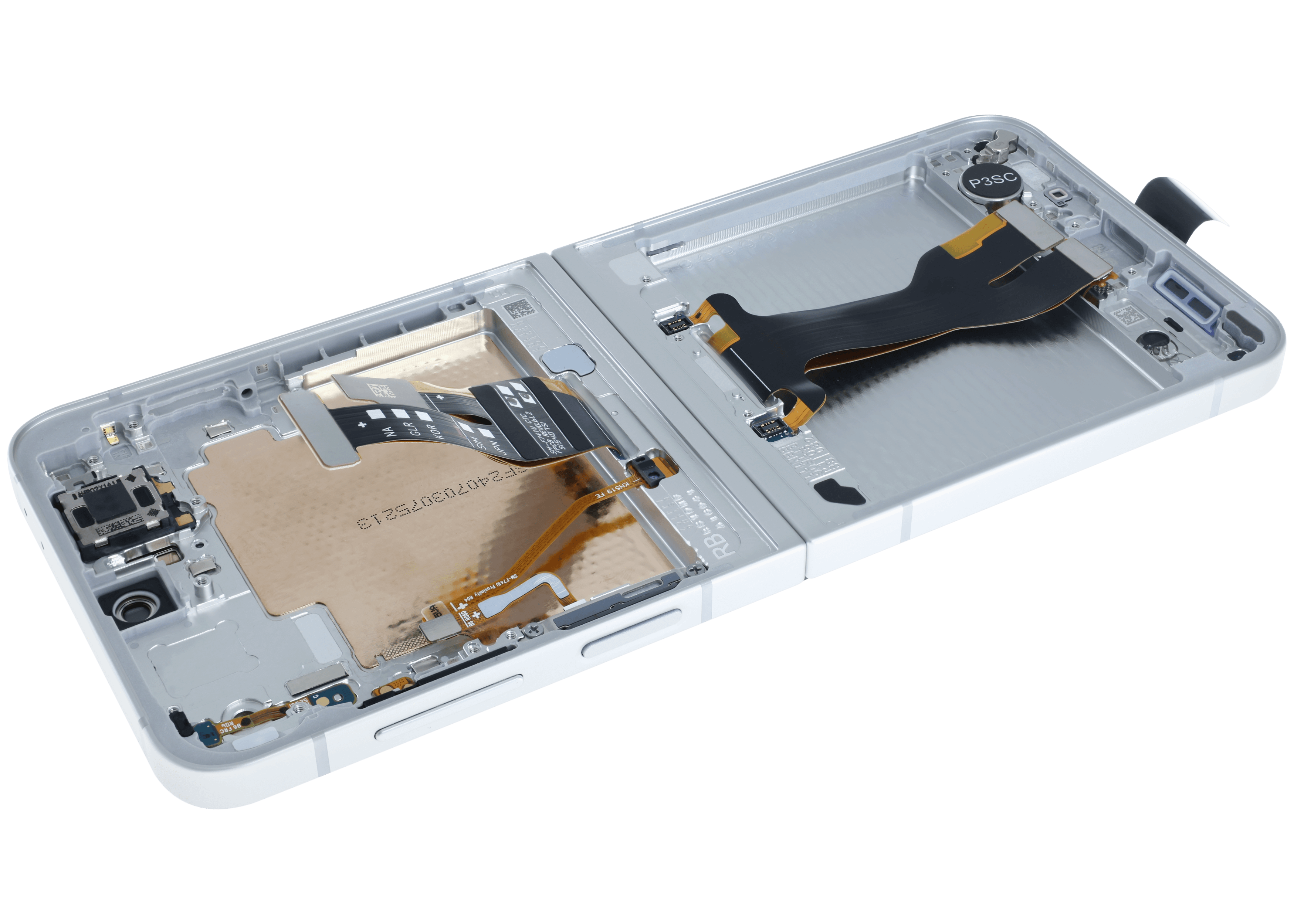 OLED-Display mit Rahmen für Samsung Z Flip 7 FE (Service Pack) Weiß