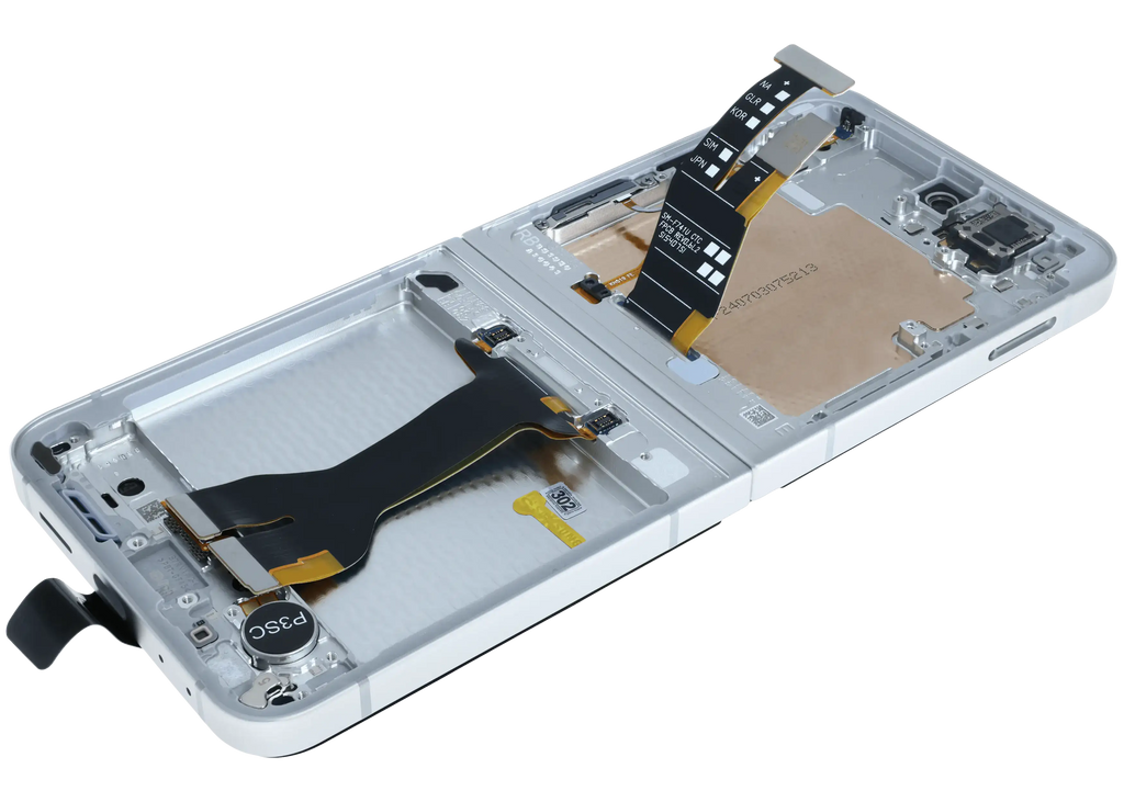 OLED-Display mit Rahmen für Samsung Z Flip 7 FE (Service Pack) Weiß