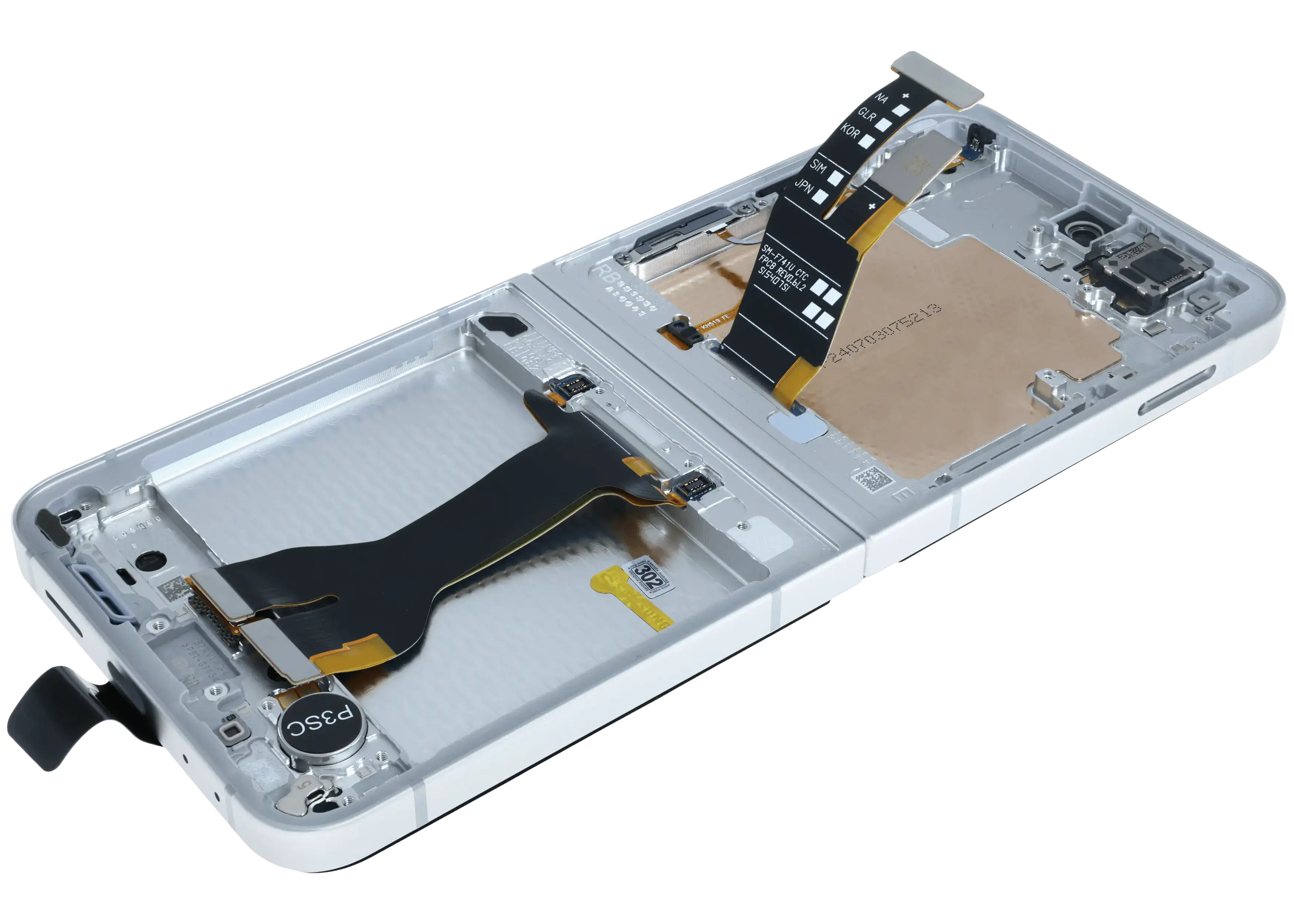 OLED-Display mit Rahmen für Samsung Z Flip 7 FE (Service Pack) Weiß