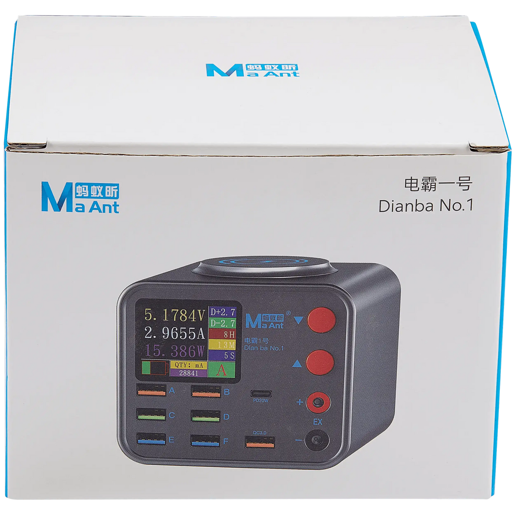 Dianba No.1 22W 8-Port Charging Station with Integrated Wireless Charger and Power Supply (MaAnt)