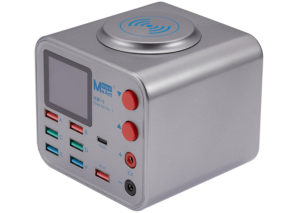 Dianba No.1 22W 8-Port Charging Station with Integrated Wireless Charger and Power Supply (MaAnt)