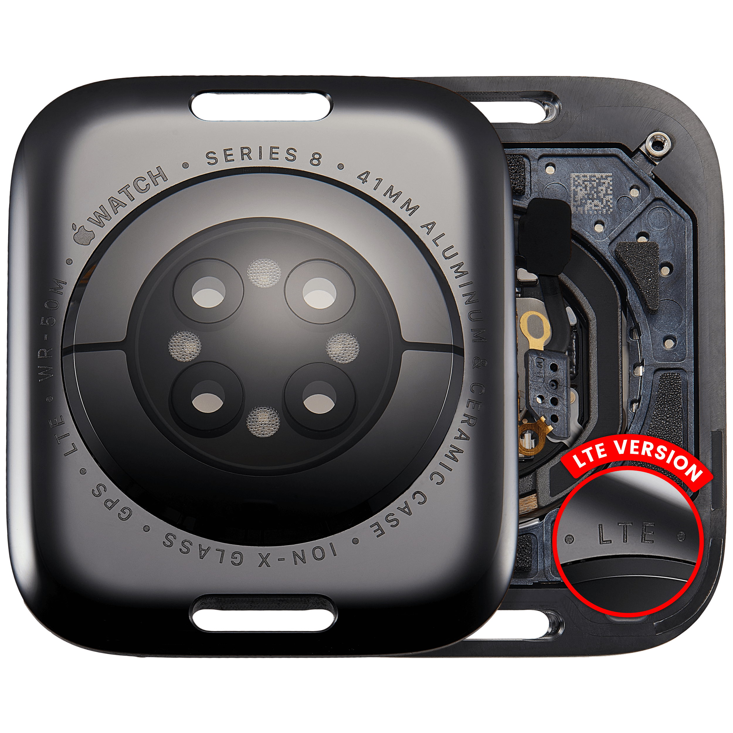 Backcover für Watch Series 8 (41mm) (LET Version) (Aluminum / Space Black)