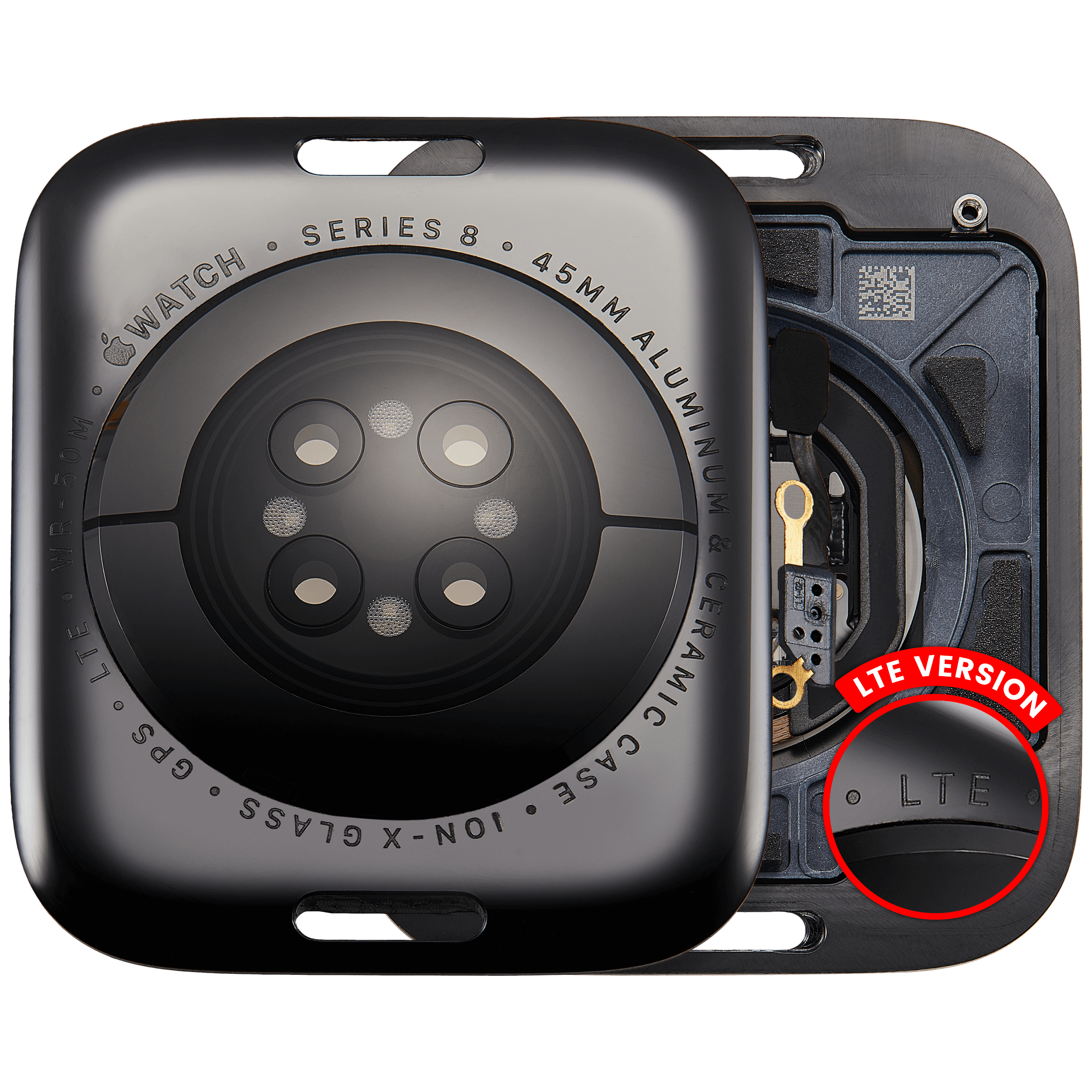 Backcover für Apple Watch Series 8 (45mm) (LET Version) (Aluminium, Space Black)