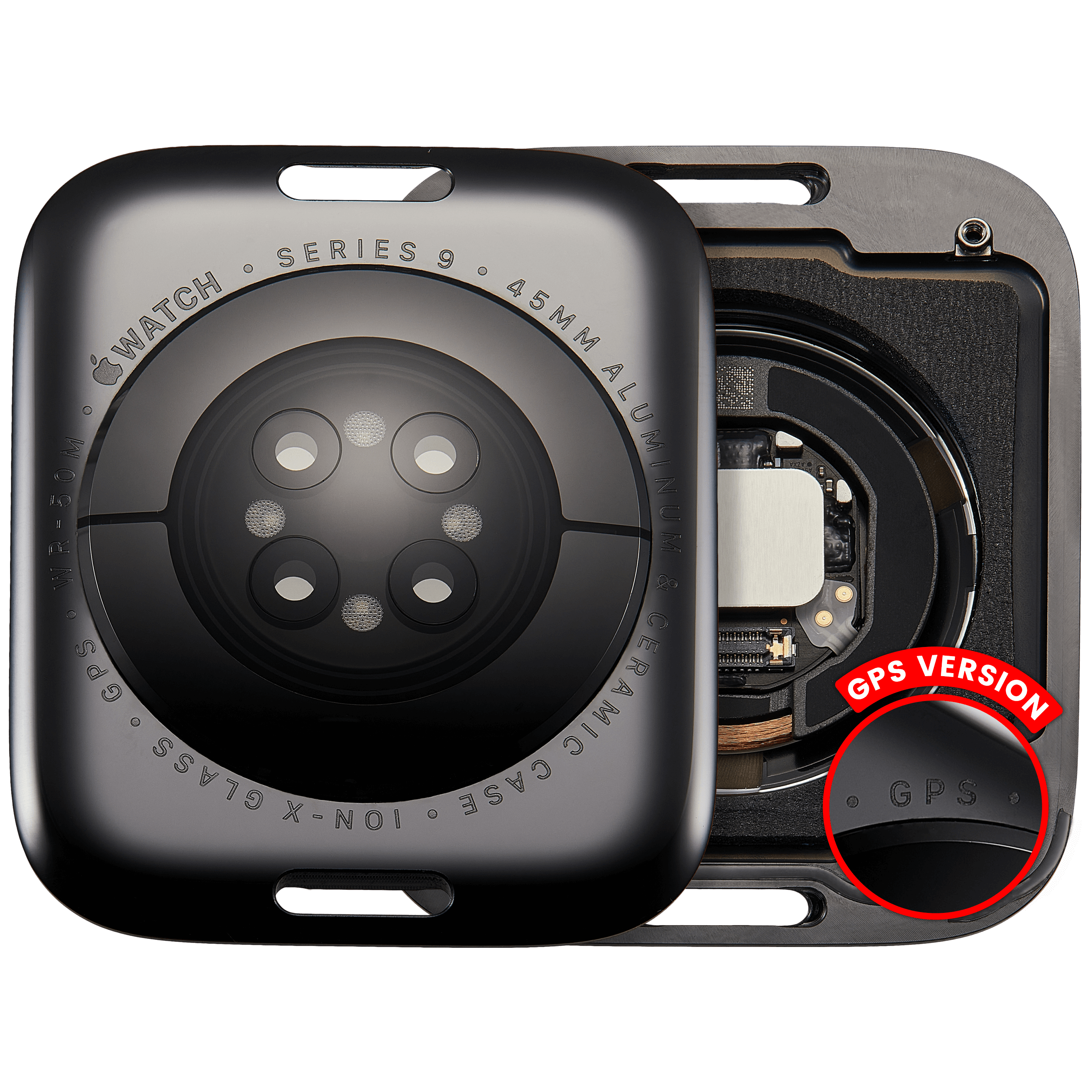 Backcover für Apple Watch Series 9 (45mm) GPS Version Aluminium Space Black
