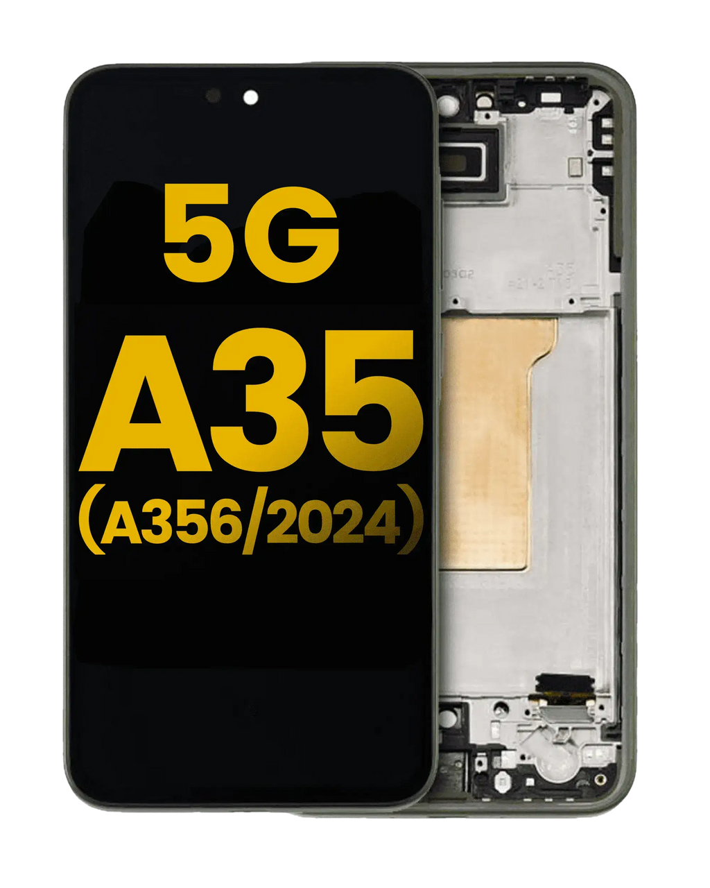 OLED-Display mit Rahmen für Samsung Galaxy A35 5G (Lemon) (Refurbished)