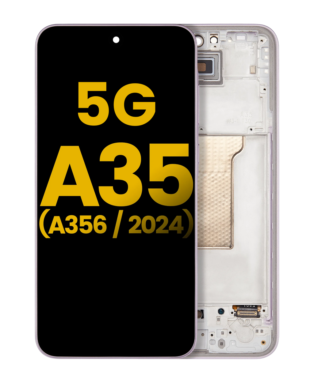OLED-Display mit Rahmen für Samsung Galaxy A35 5G Refurbished Lilac