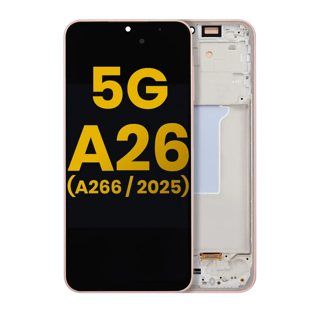 OLED Display Assembly with Frame for Samsung Galaxy A26 5G (A266 / 2025) (Refurbished) (Peach Pink)