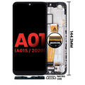LCD-Display m. Rahmen f. Samsung A01 4G (Micro-USB, Aftermarket+, alle Farben)