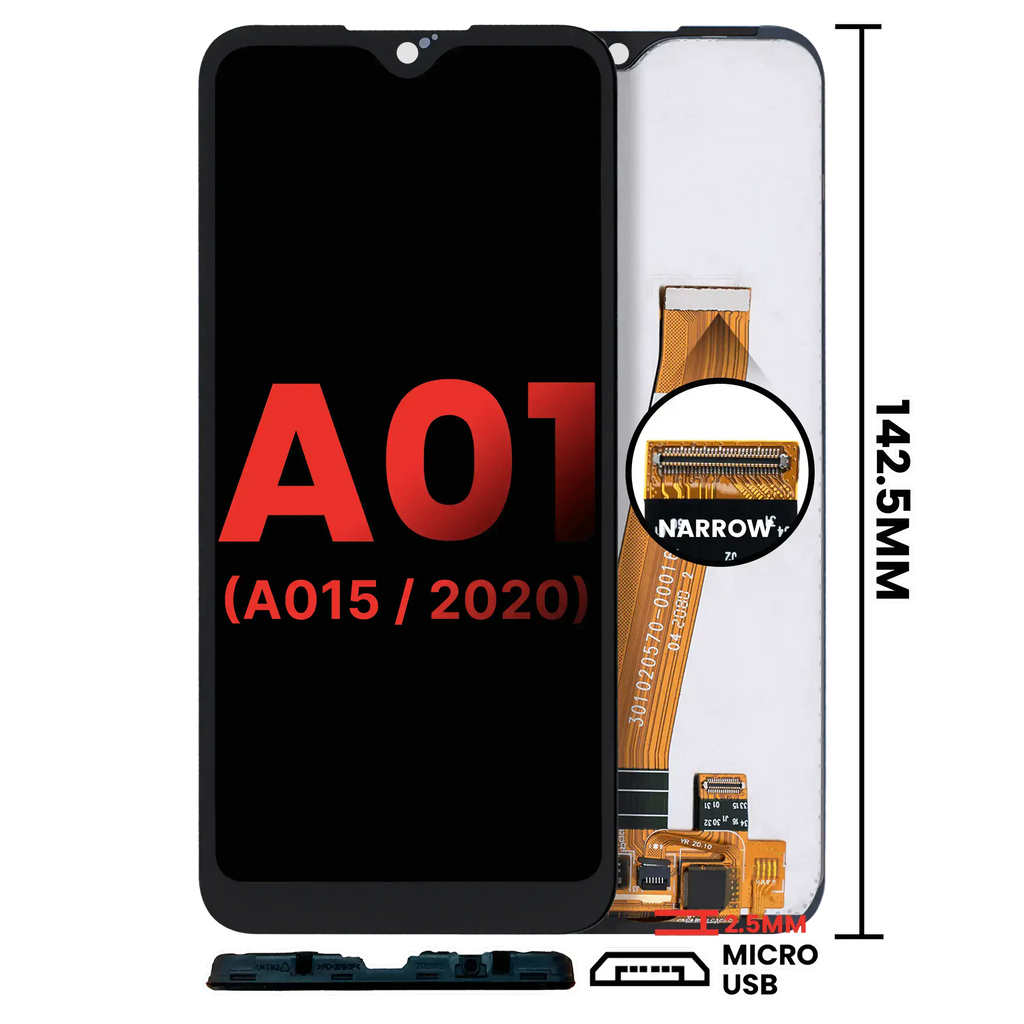 LCD-Display ohne Rahmen Samsung Galaxy A01 4G Micro USB Nachbau Plus alle Farben
