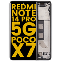 OLED Display with Frame for Xiaomi Redmi Note 14 Pro 5G / Xiaomi Poco X7 (Refurbished) (Midnight Black)