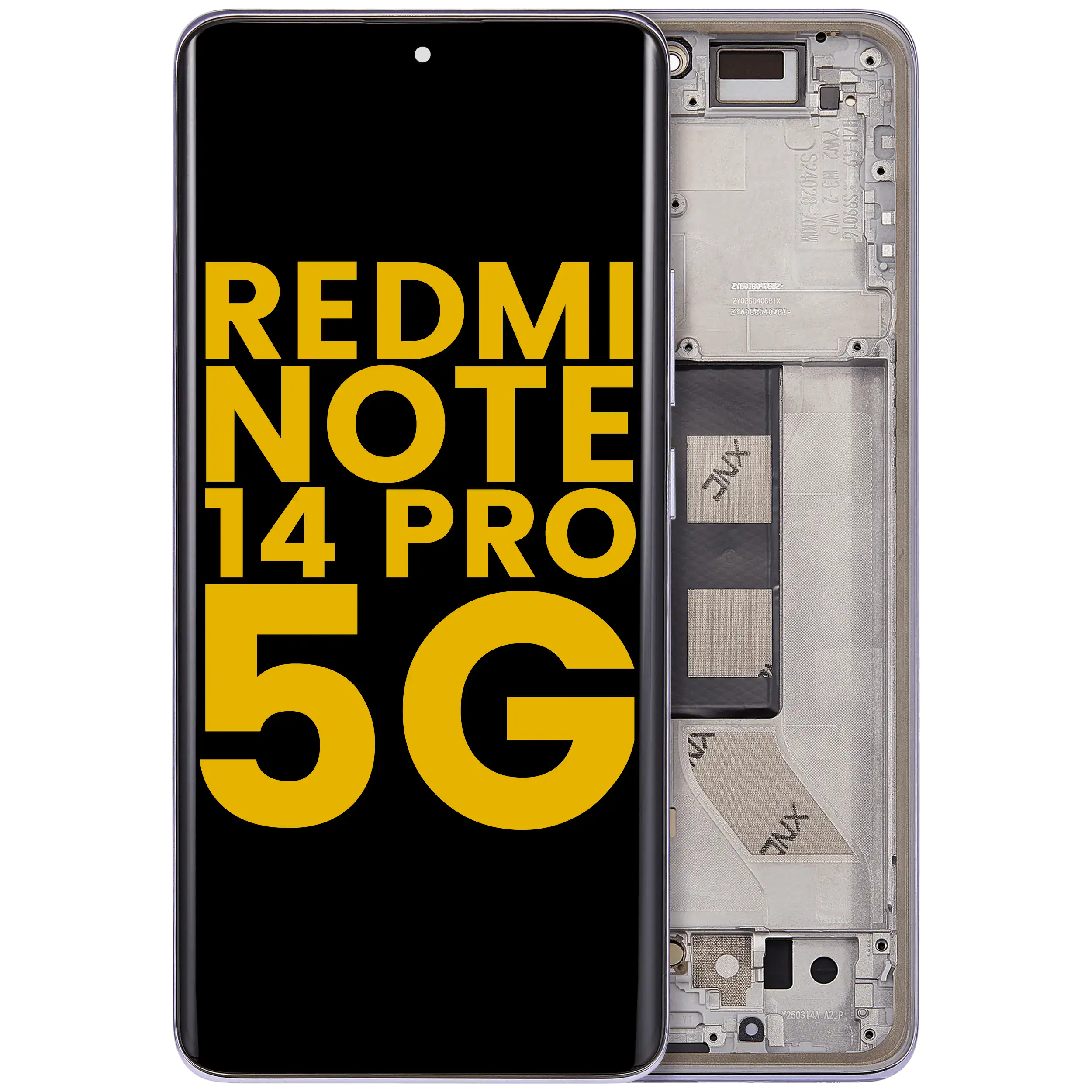 OLED-Display mit Rahmen für Xiaomi Redmi Note 14 Pro 5G (Refurb) Lavender Lila