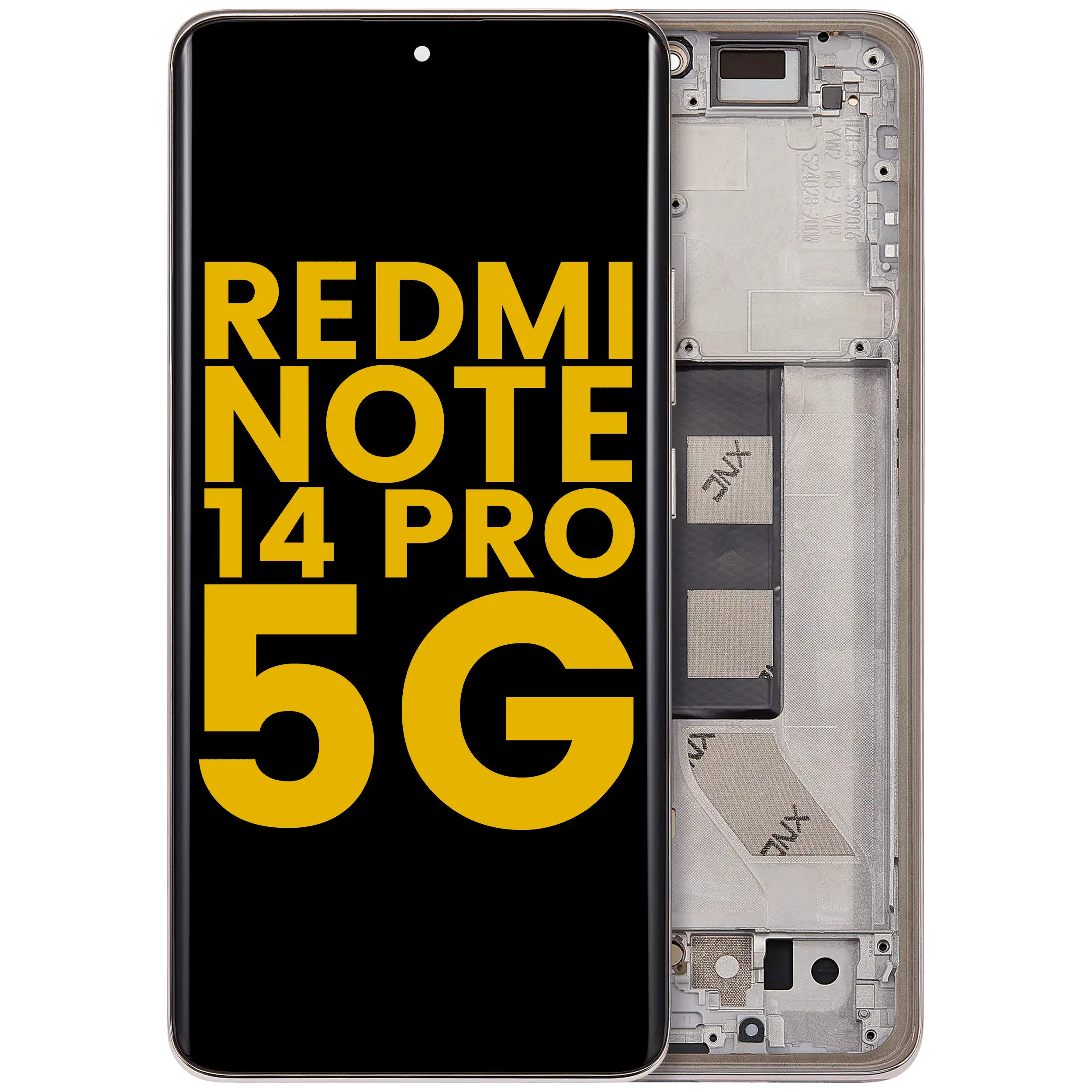 OLED Display with Frame for Xiaomi Redmi Note 14 Pro 5G (Refurbished) (Sand Gold)