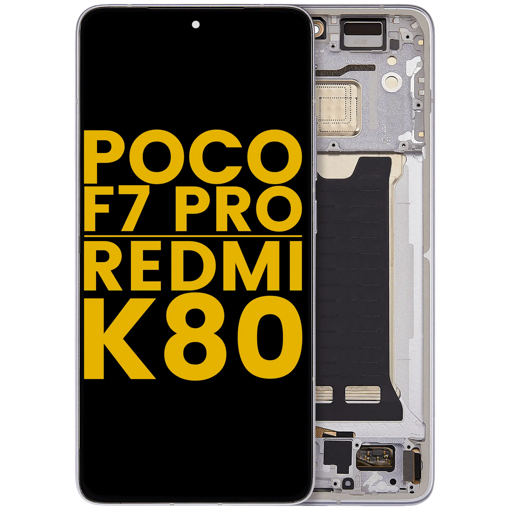 OLED-Display mit Rahmen für Xiaomi Poco F7 Pro/Redmi K80 (Refurbished) (Silber)