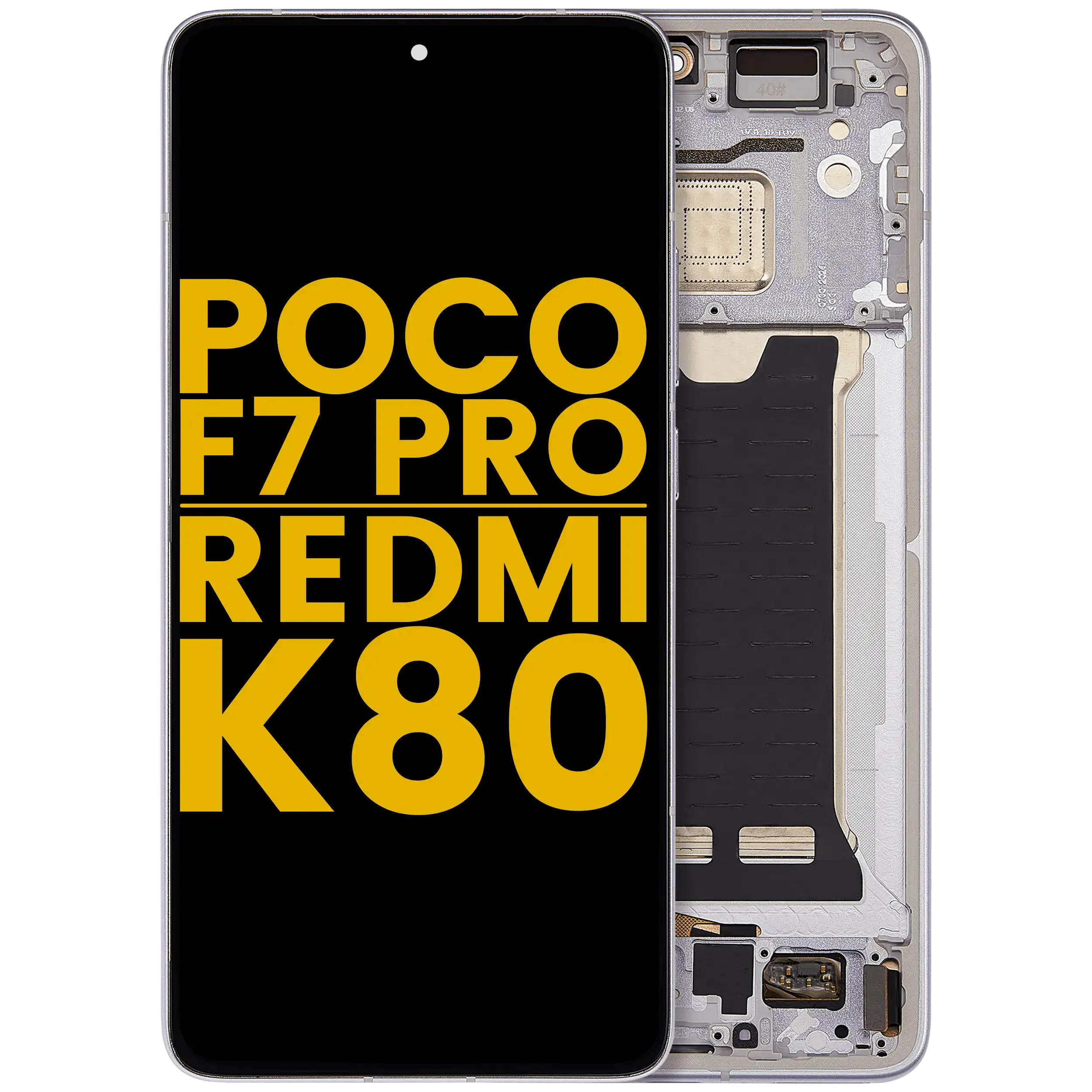 OLED-Display mit Rahmen für Xiaomi Poco F7 Pro/Redmi K80 (Refurbished) (Silber)