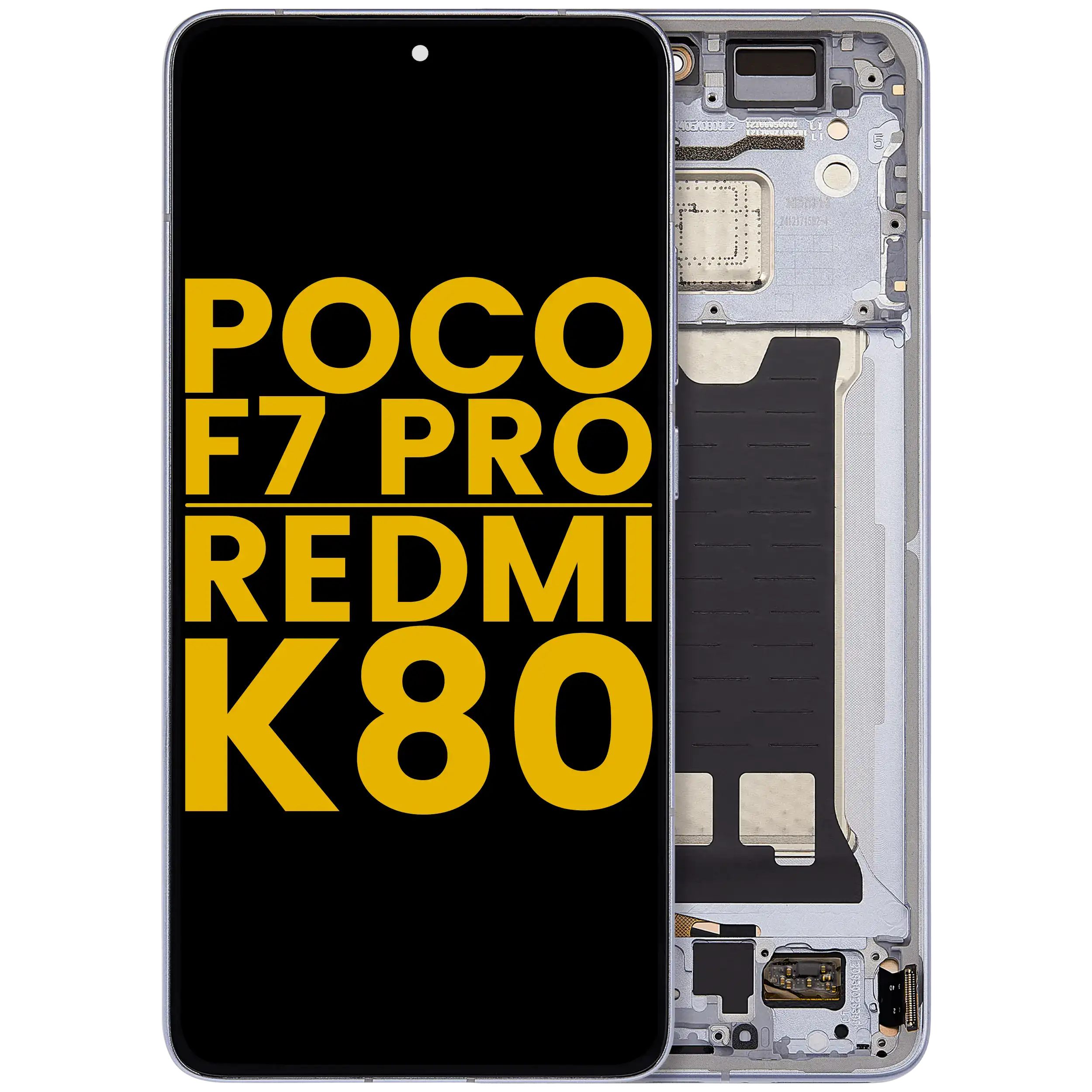 OLED-Display mit Rahmen für Xiaomi Poco F7 Pro / Redmi K80 (Refurbished) (Blau)