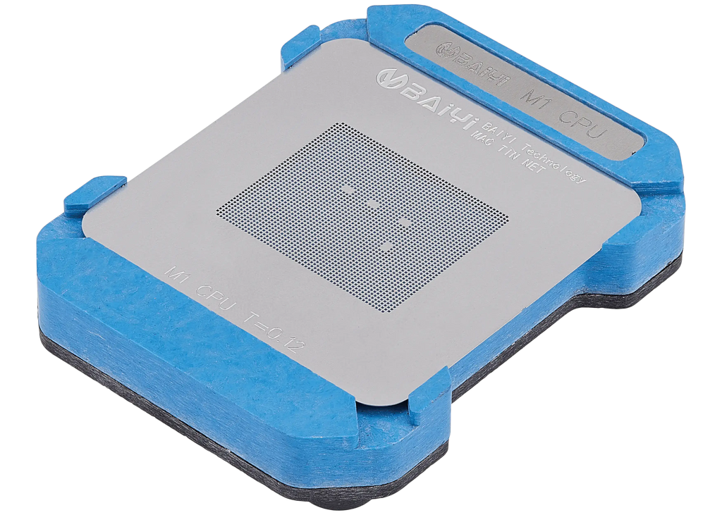 M1 CPU Reballing-Jig mit Schablone