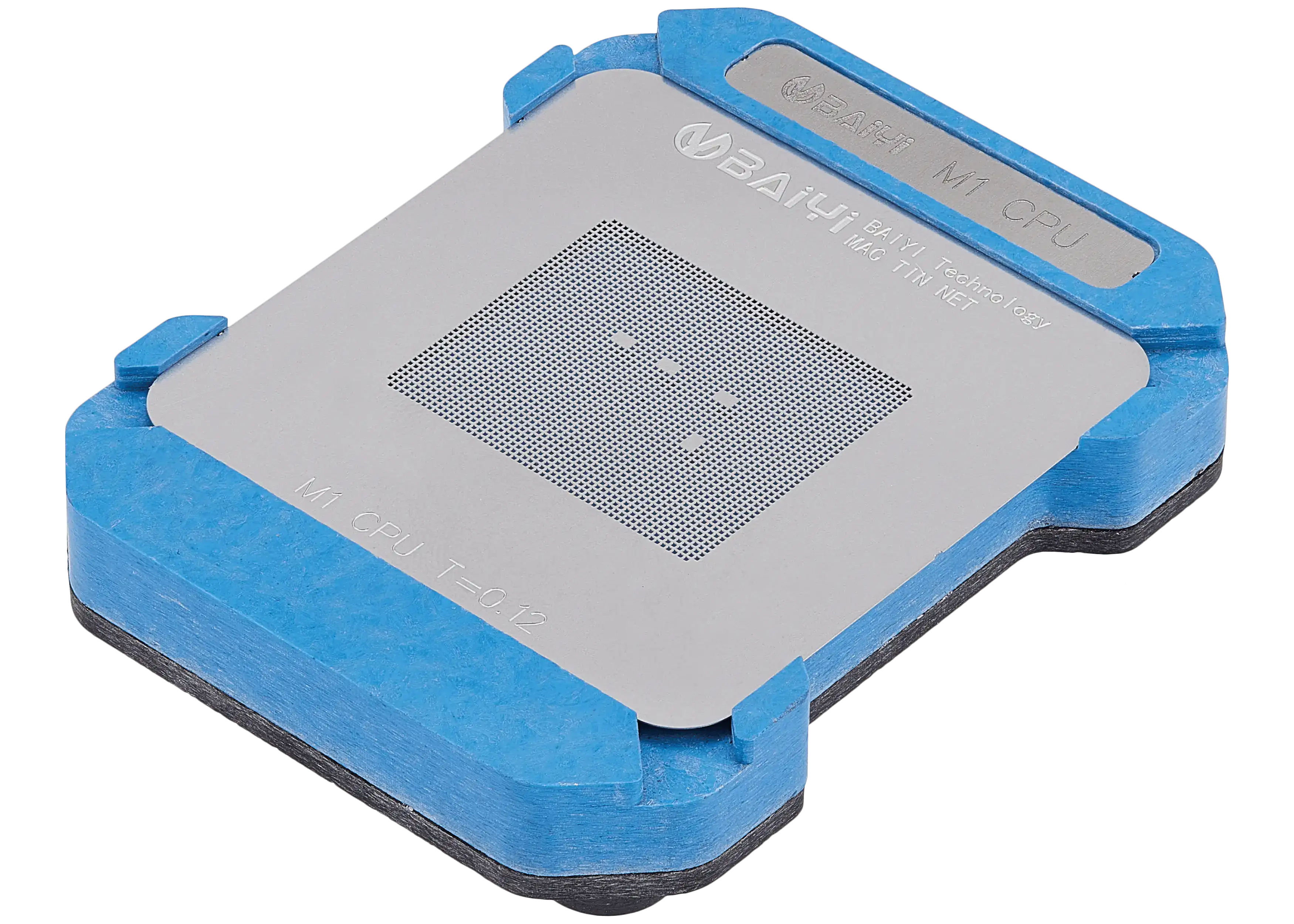 M1 CPU Reballing-Jig mit Schablone