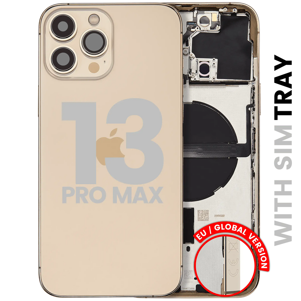 Rear Housing with Small Parts for iPhone 13 Pro Max (EU / Global Version) (used OEM removed, C Quality) (Gold)