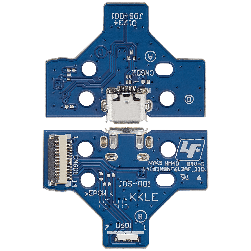 USB Charging Port Board with 14-Pin Flex Cable for PlayStation 4 Controller (Version 1: JDS-001)