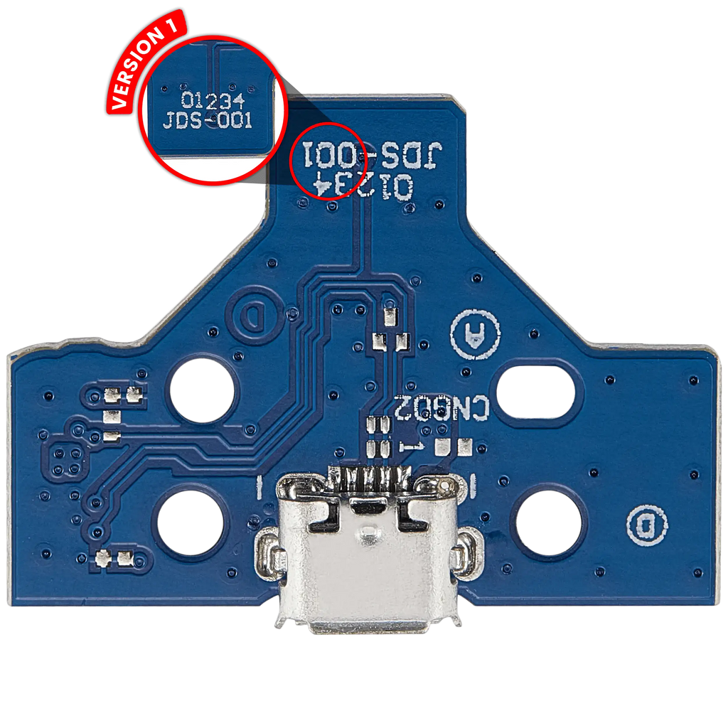 USB Charging Port Board with 14-Pin Flex Cable for PlayStation 4 Controller (Version 1: JDS-001)