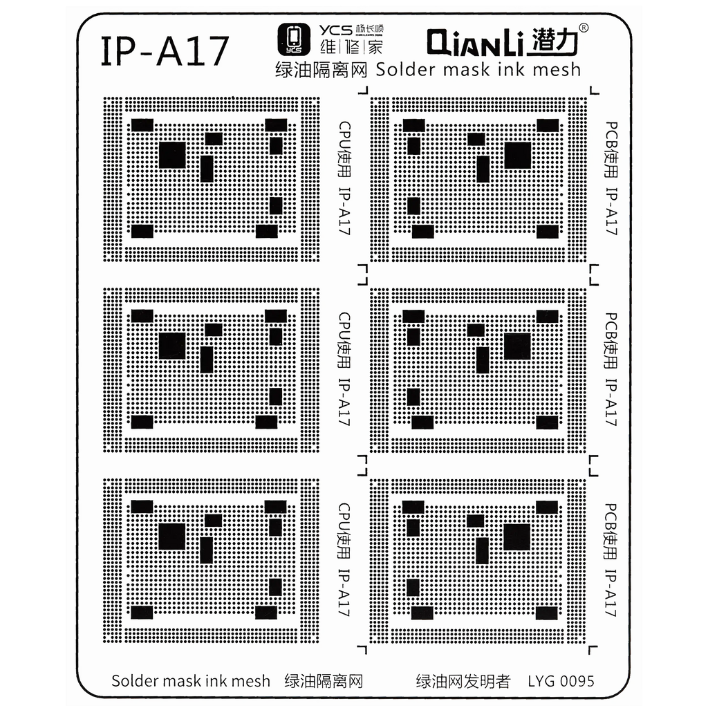 Lötmasken-Pad Set für iPhone Serie (15-teilig) (Qianli)