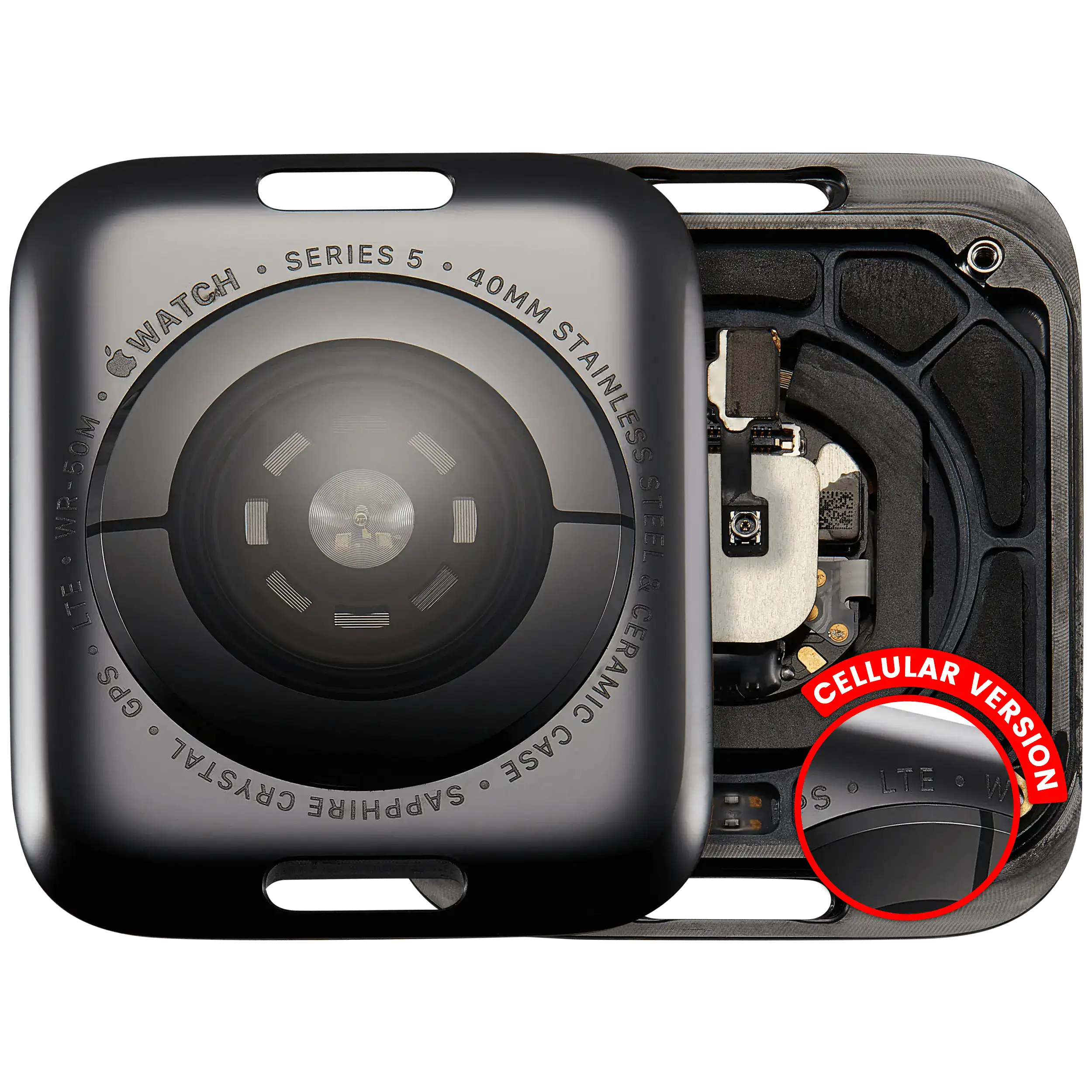 Edelstahl-Backcover für Apple Watch Series 5 (40mm) LET-Version, Space Black