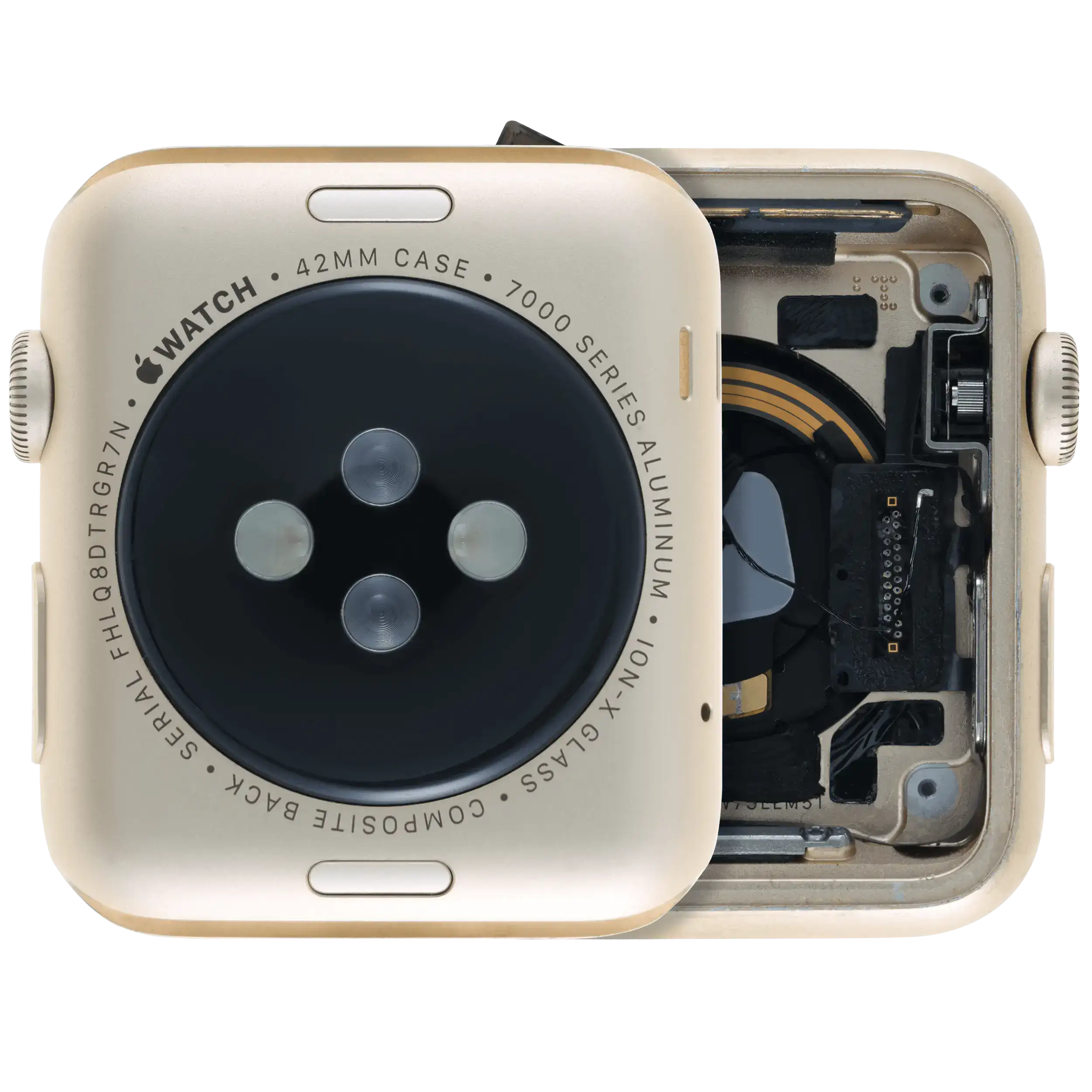 Case Assembly compatible with Watch Series 1 (42MM) (Used OEM Pull, Grade A) (Cellular Version) (Aluminum/Gold)