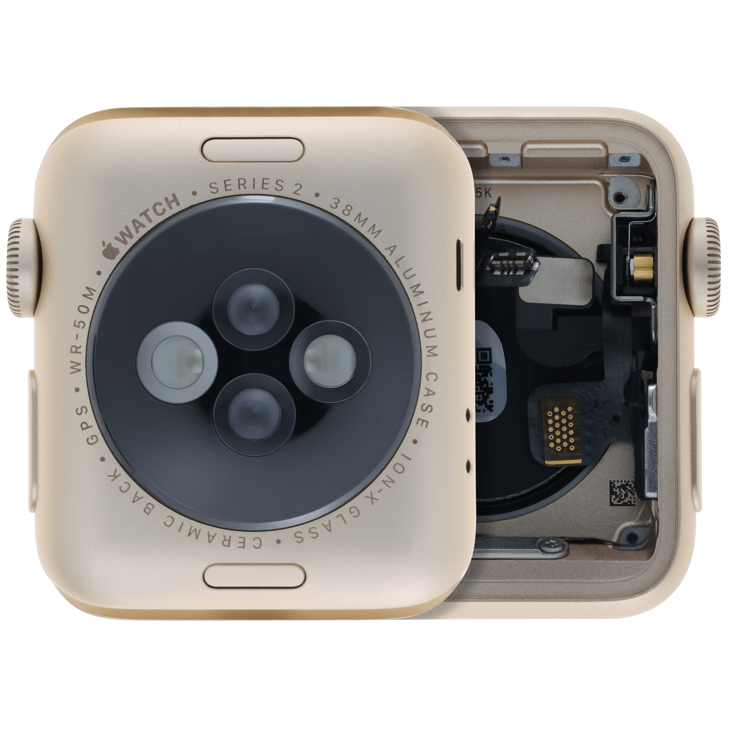 Housing Component Compatible with Watch Series 2 (38MM) (Grade A) (Cellular Version) (Aluminum / Gold)