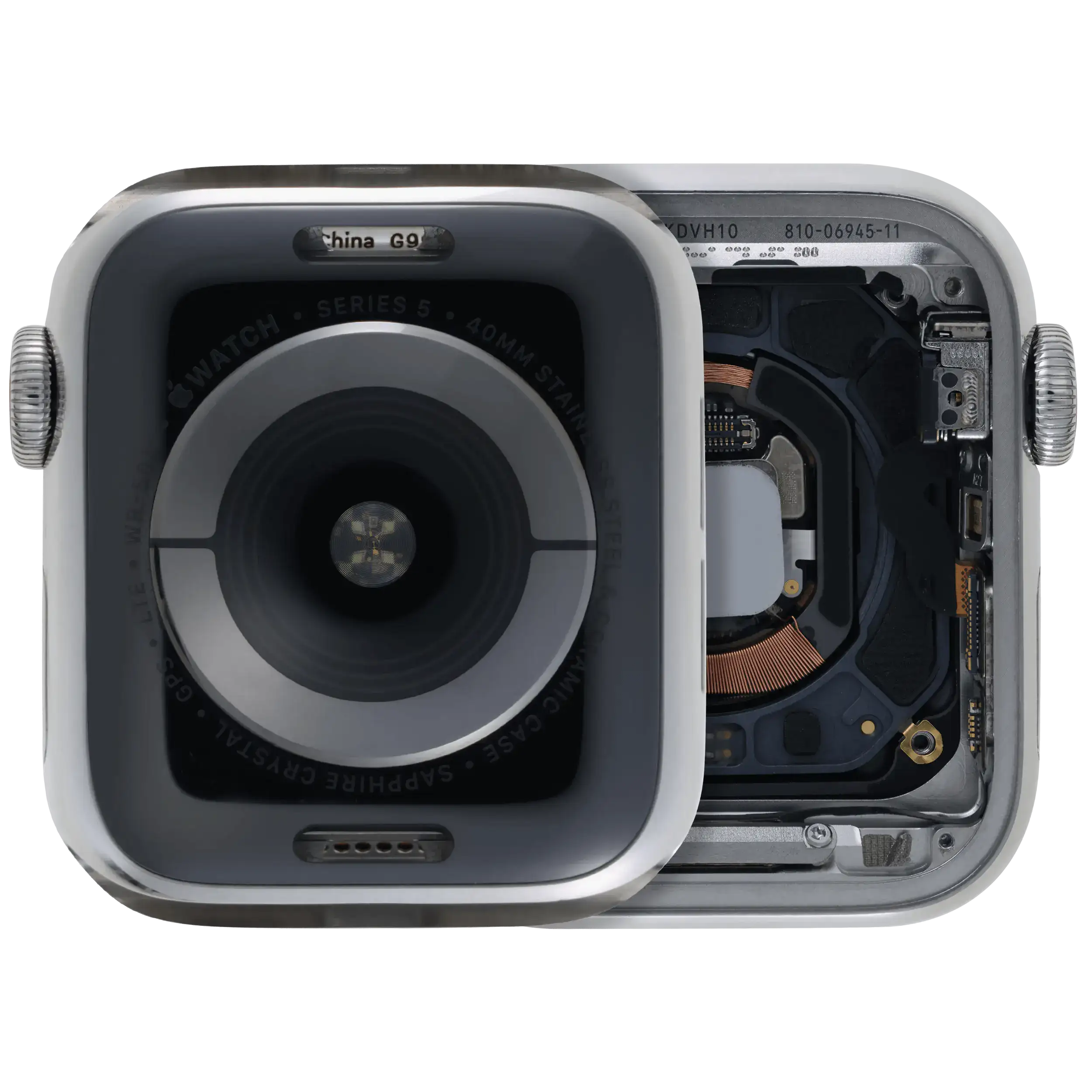 Gehäuse Apple Watch Series 5 40mm Silber gebrauchter OEM-Ausbau, Qualität A