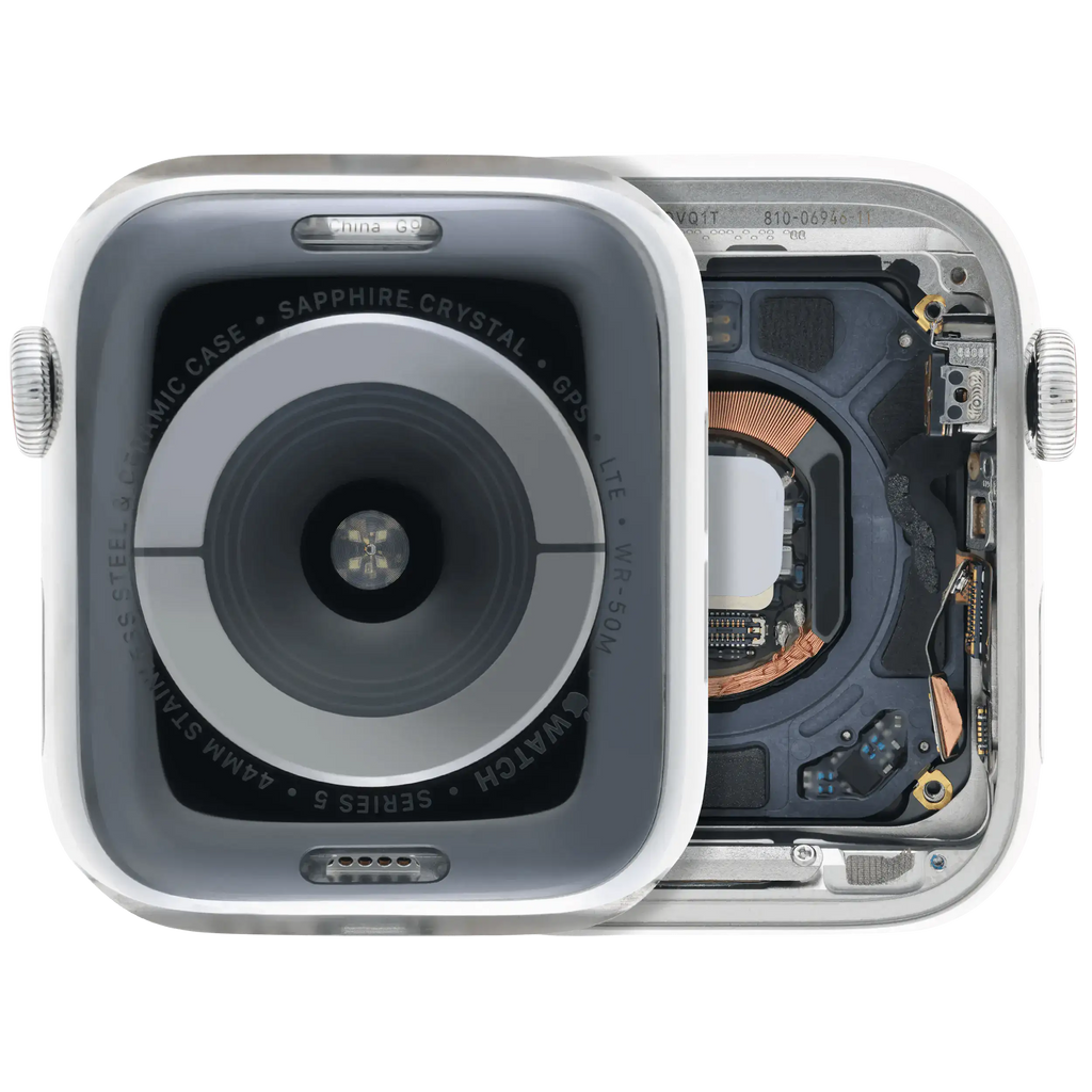 Housing for Apple Watch Series 5 (44MM) - used OEM removal, Quality A - Stainless Steel/Silver