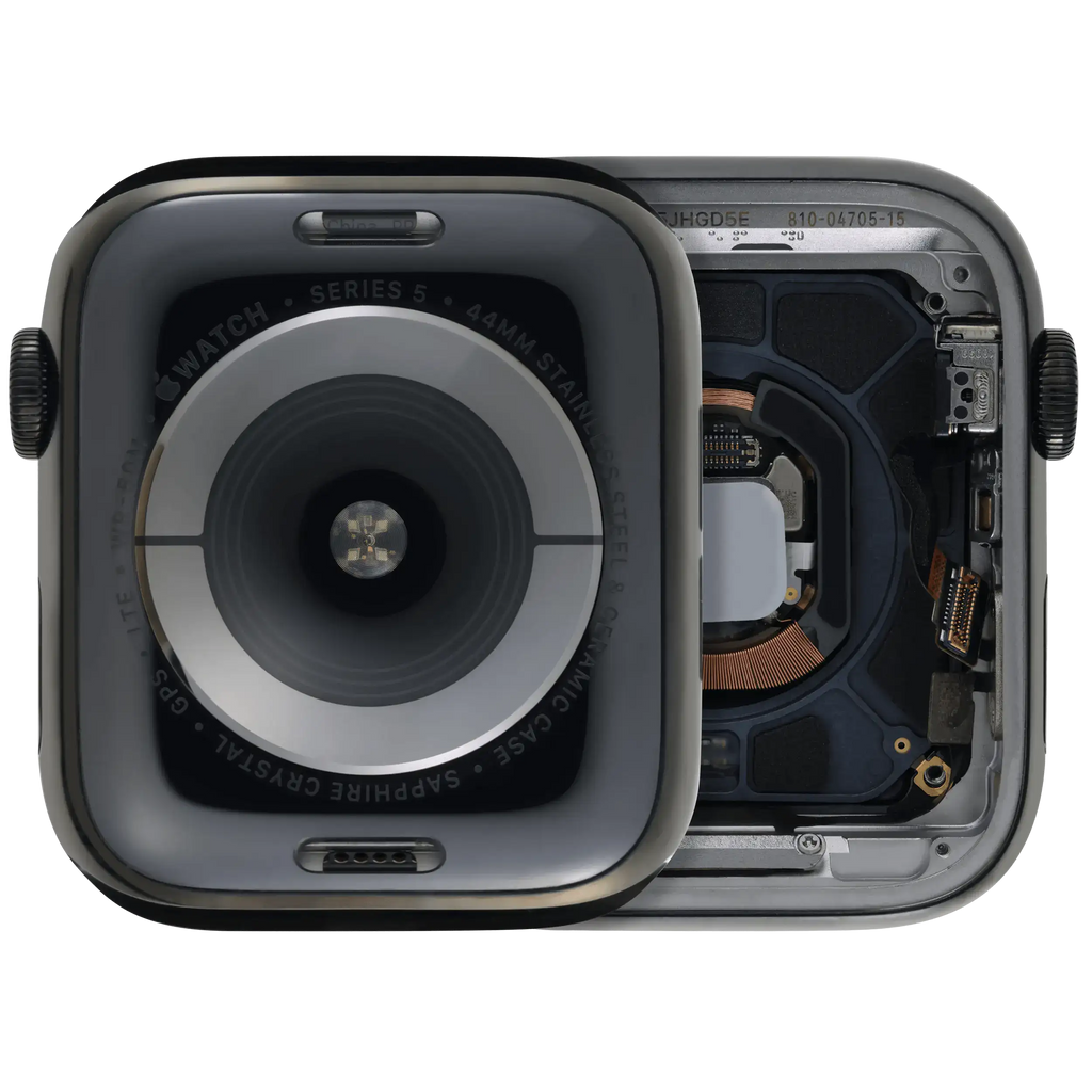 Housing compatible with Apple Watch Series 5 (44mm) - used OEM removal, Quality A (Stainless Steel, Space Black)