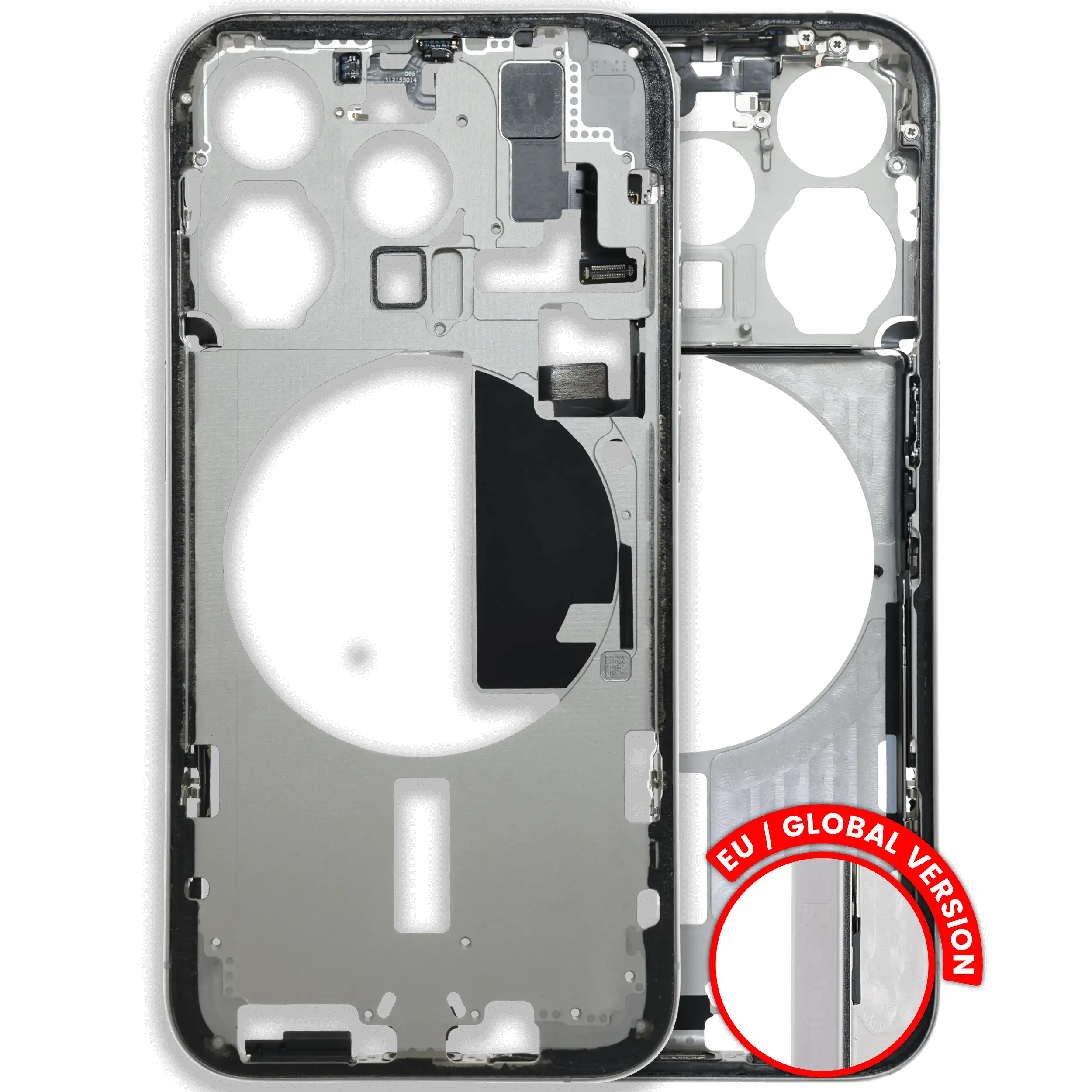 Midframe/Rahmen mit Kleinteilen iPhone 15 Pro OEM Pull C Weiß Titan