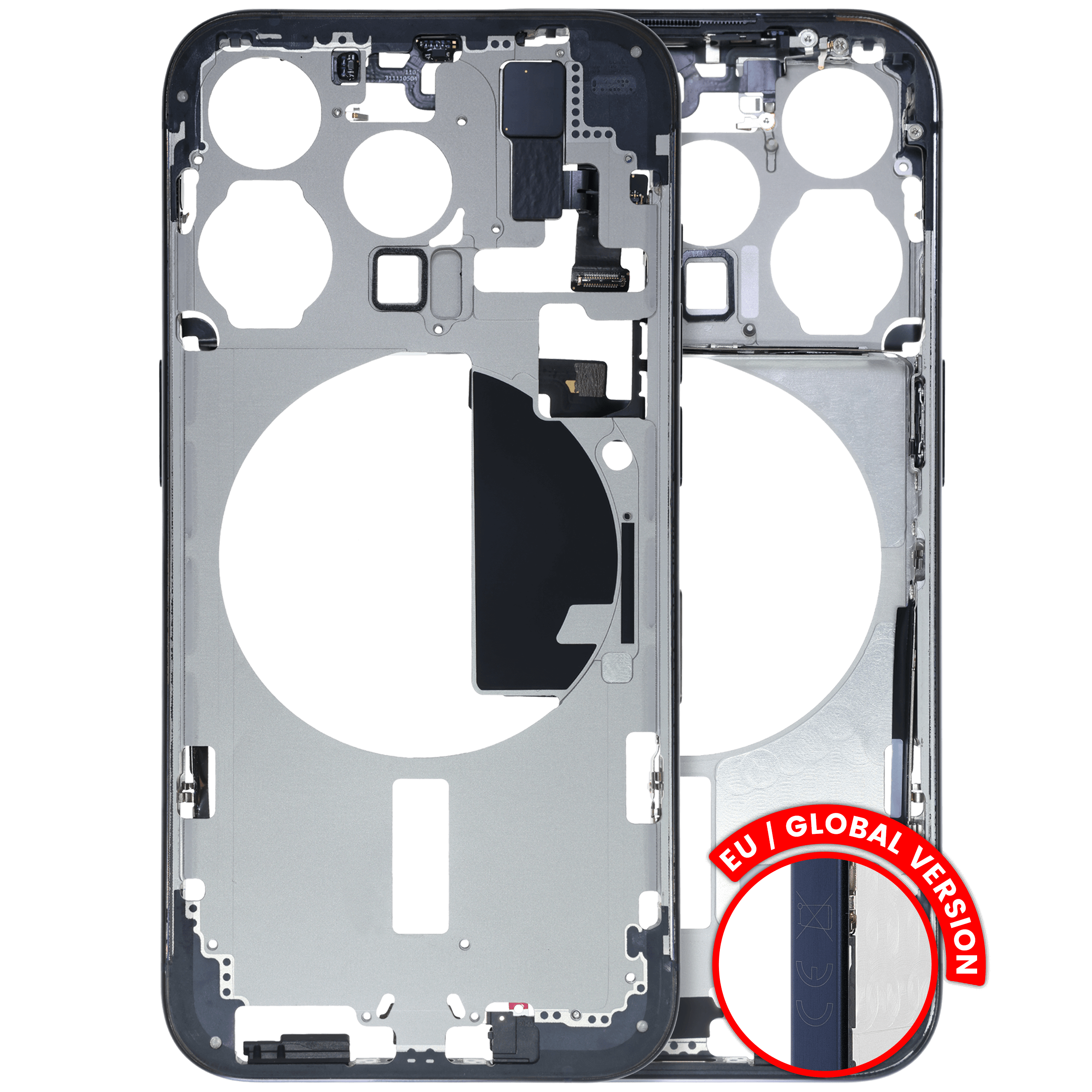 Gehäuse Midframe/Rahmen mit Kleinteile iPhone 15 Pro Blau Titan OEM Pull B