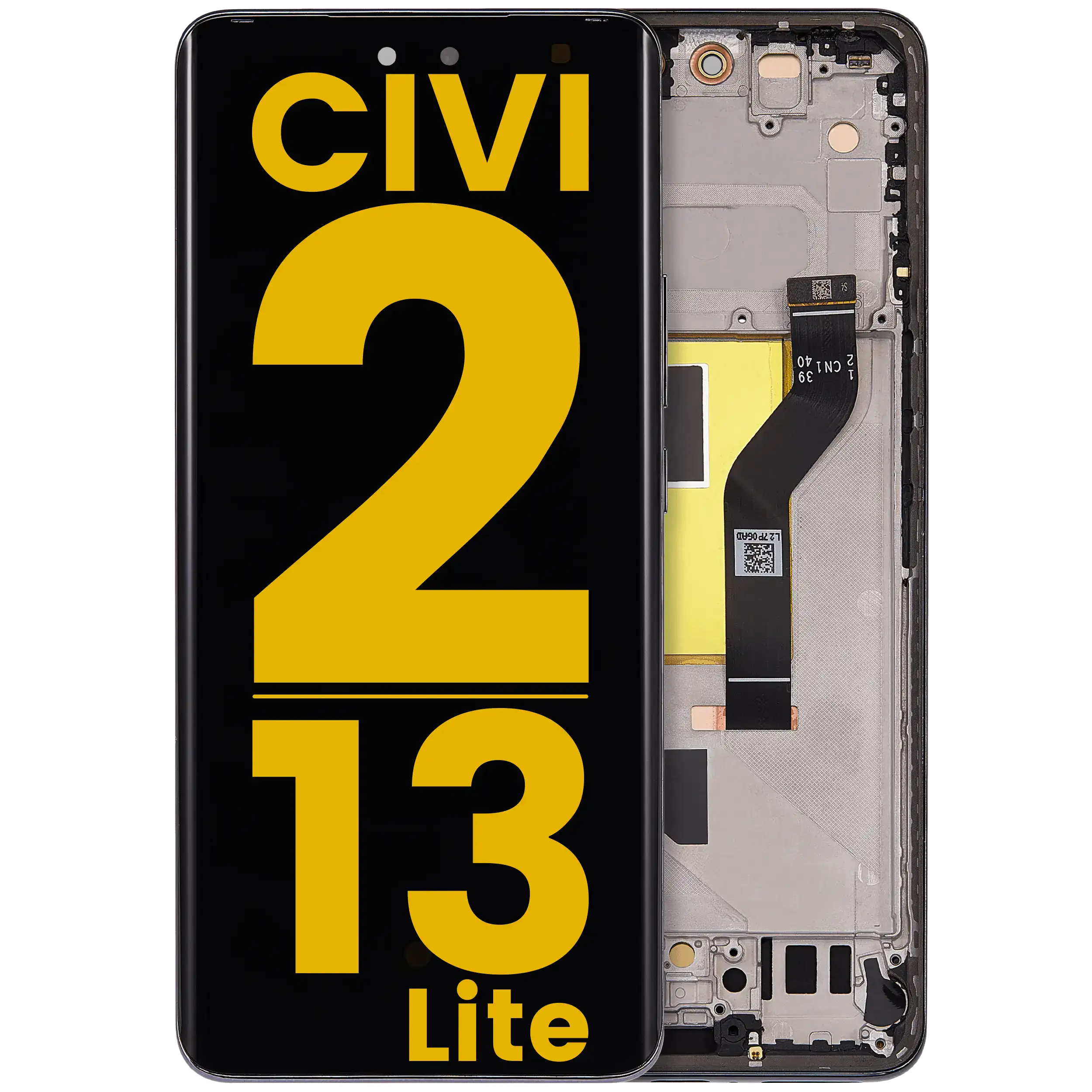 OLED Display with Frame for Xiaomi 13 Lite / Civi 2 (Refurbished) (Black)
