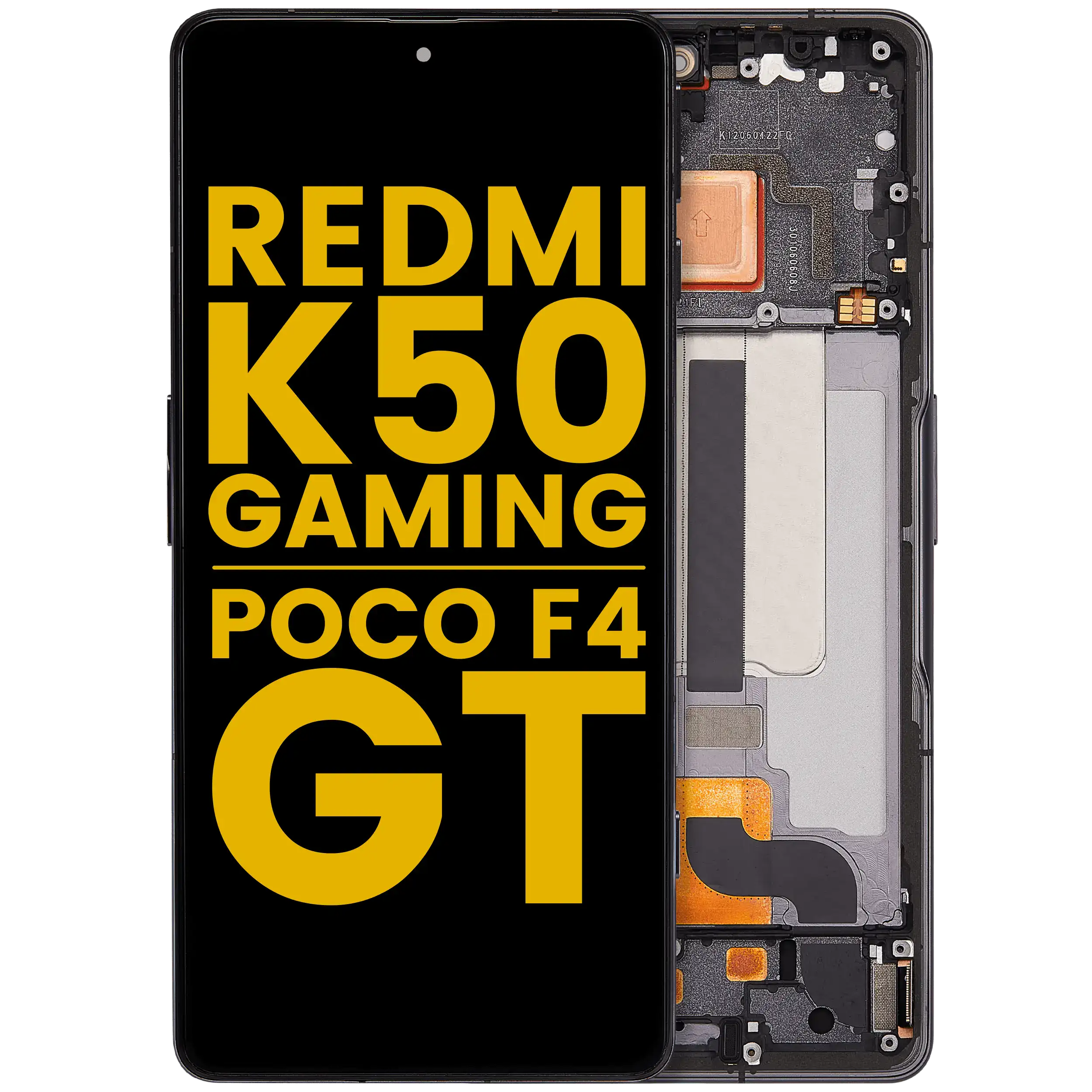 OLED-Display mit Rahmen für Xiaomi Poco F4 GT & Redmi K50 (Refurbished) Schwarz