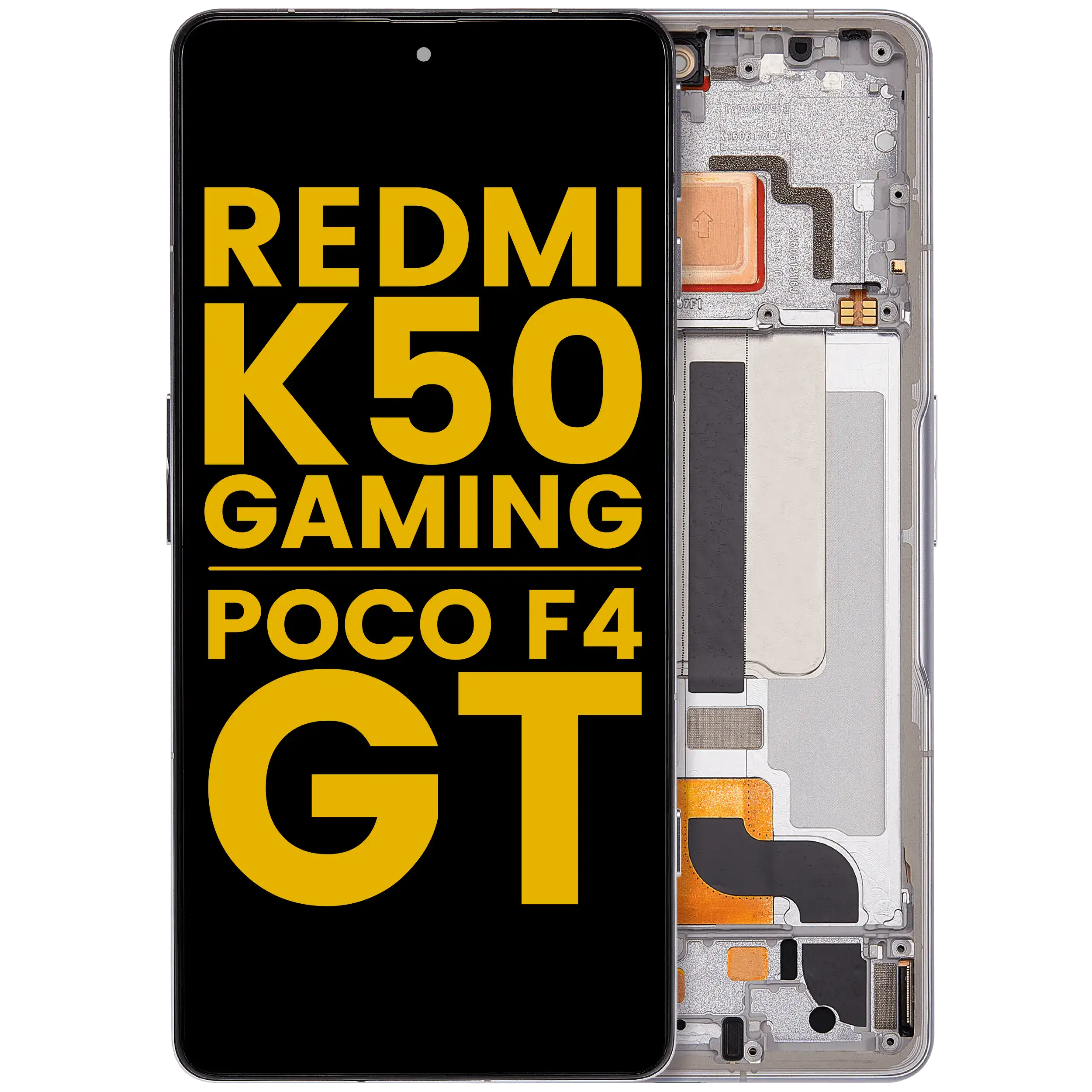 OLED-Display mit Rahmen für Poco F4 GT/Redmi K50 Gaming, Refurbished, Silber