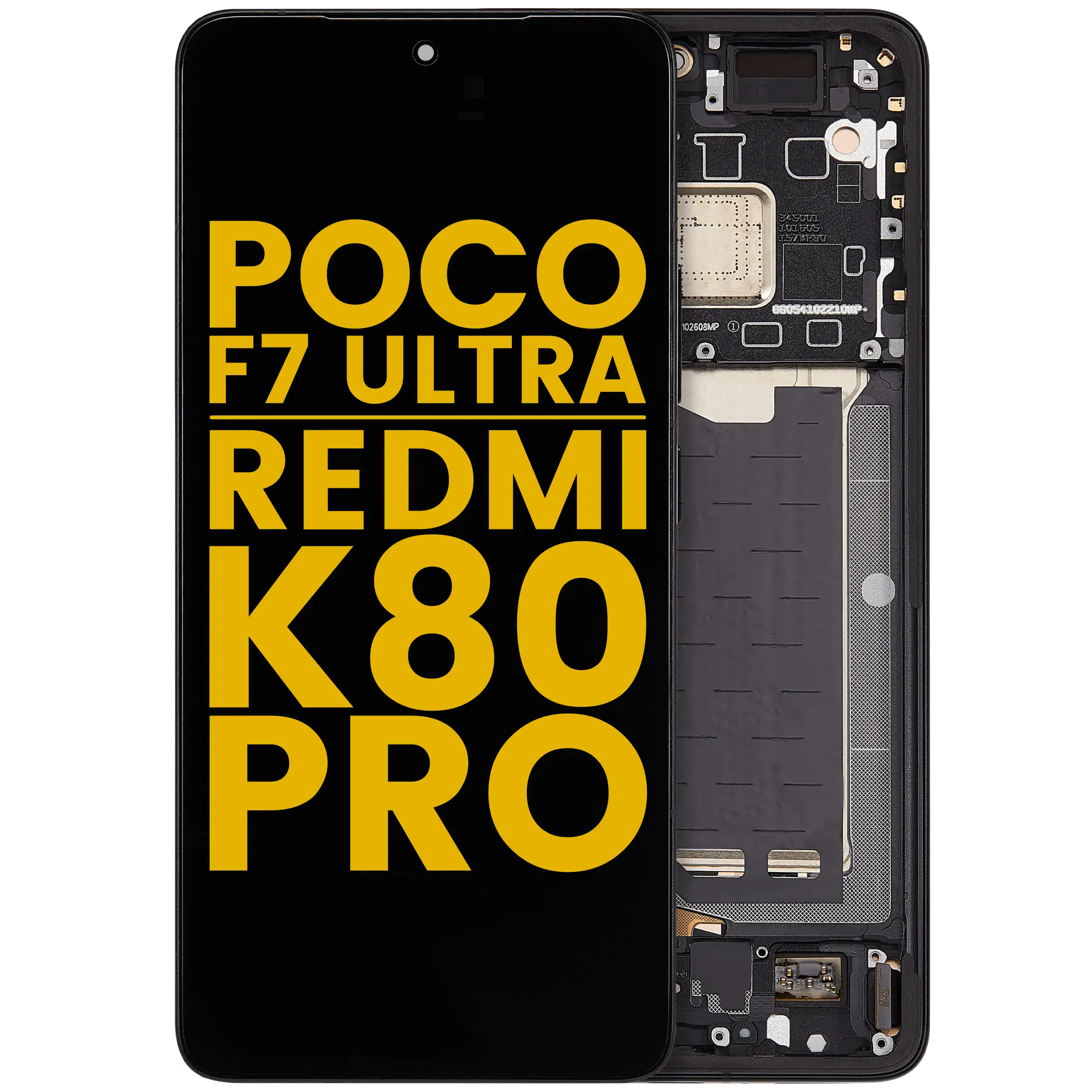 OLED Display with Frame for Xiaomi Poco F7 Ultra / Redmi K80 Pro (Refurbished) (Black)
