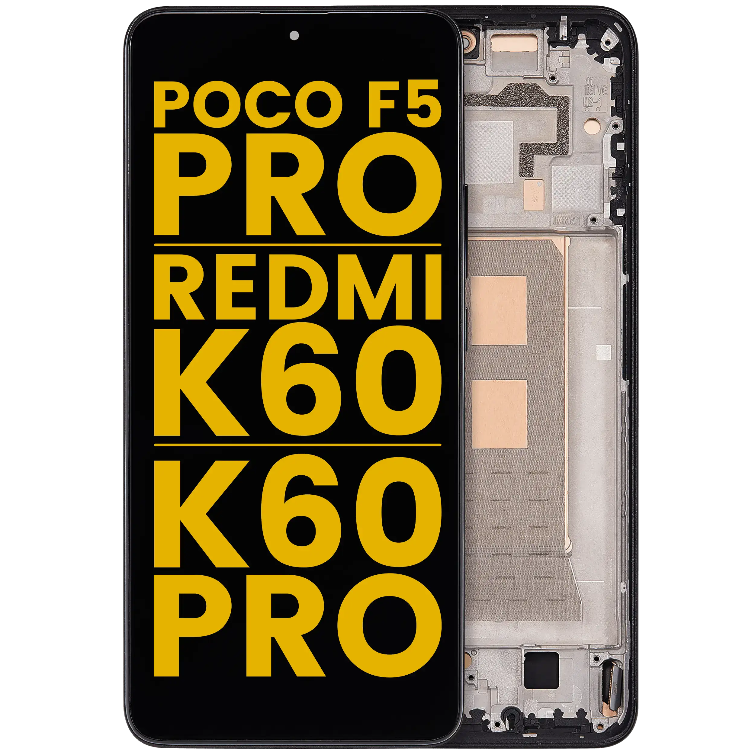 OLED-Display mit Rahmen für Xiaomi Poco F5 Pro / Redmi K60/Pro (Refurb.) Schwarz