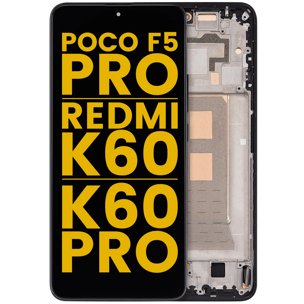 OLED-Display mit Rahmen für Xiaomi Poco F5 Pro / Redmi K60/Pro (Refurb.) Schwarz