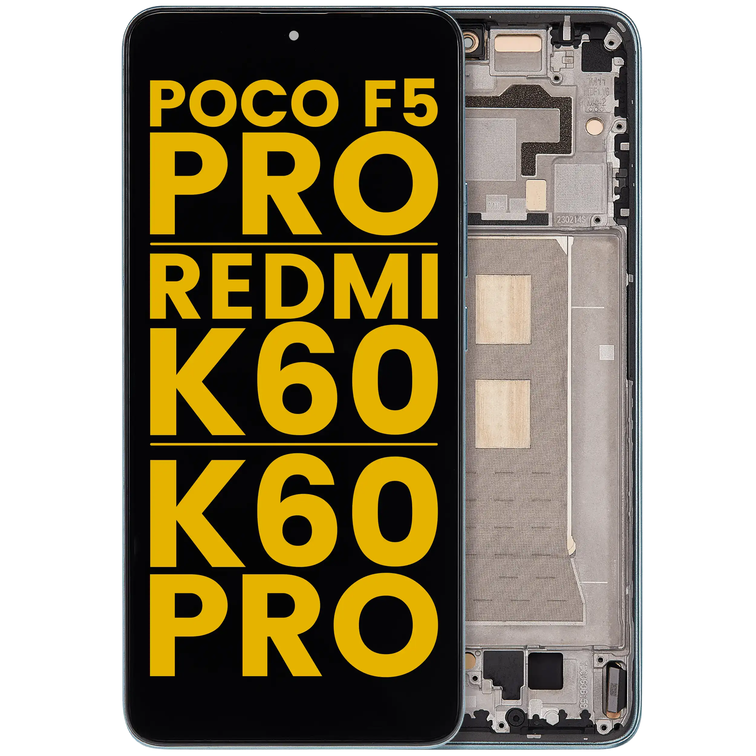 OLED-Display mit Rahmen für Poco F5 Pro / Redmi K60/K60 Pro (Refurbished, Mint)